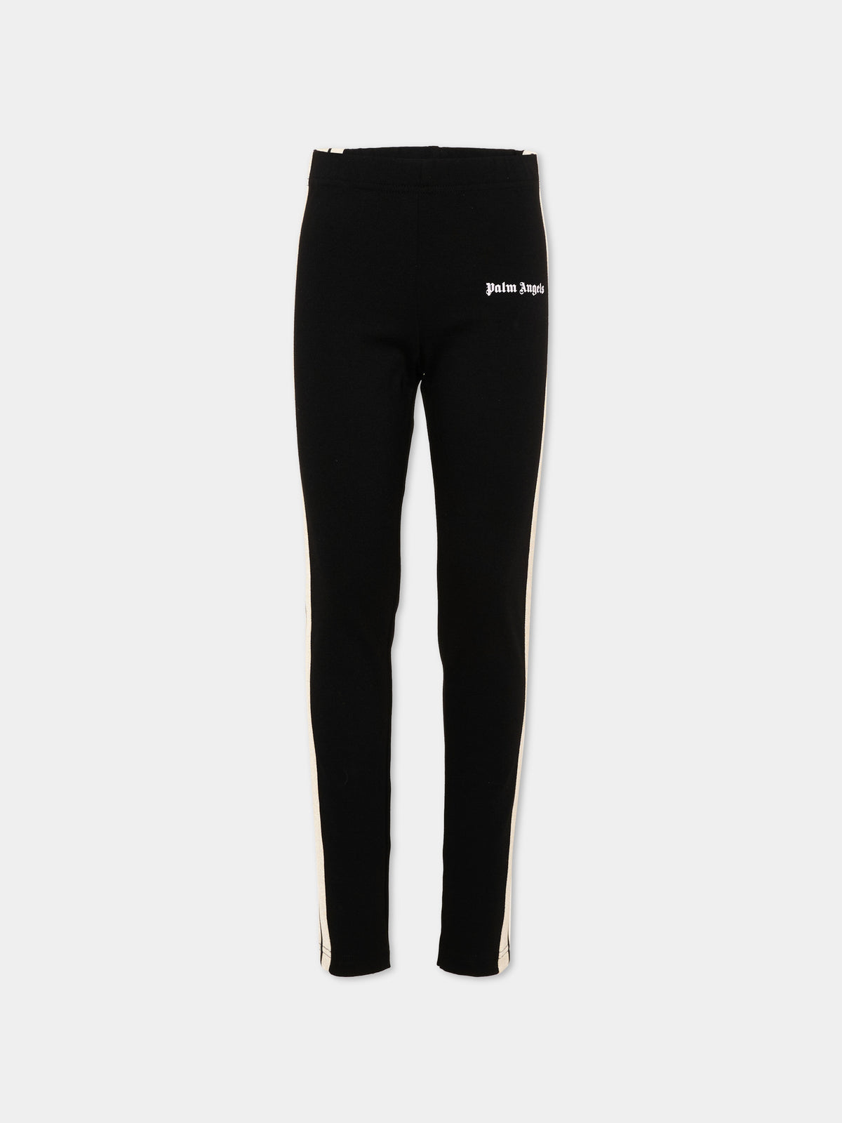 Leggings nero per bambina con logo,Palm Angels,F6PAJGLG038 110
