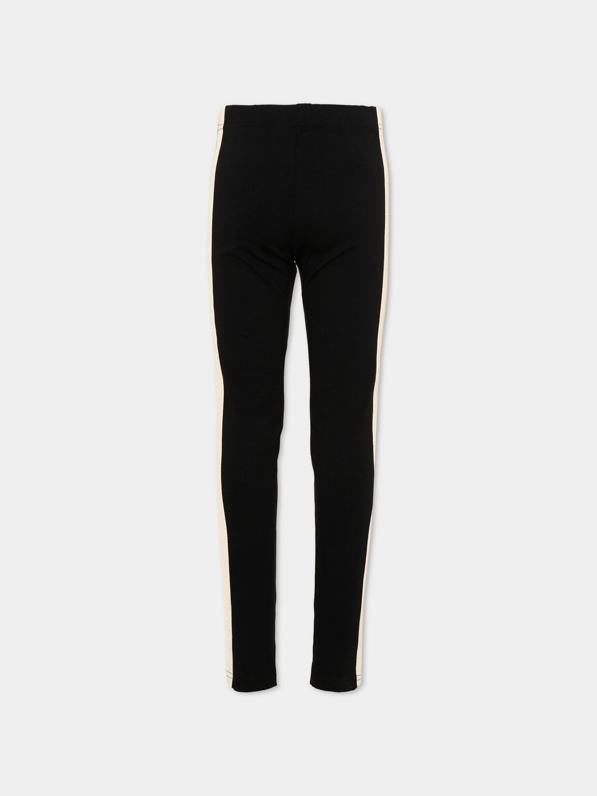 Leggings nero per bambina con logo,Palm Angels,F6PAJGLG038 110