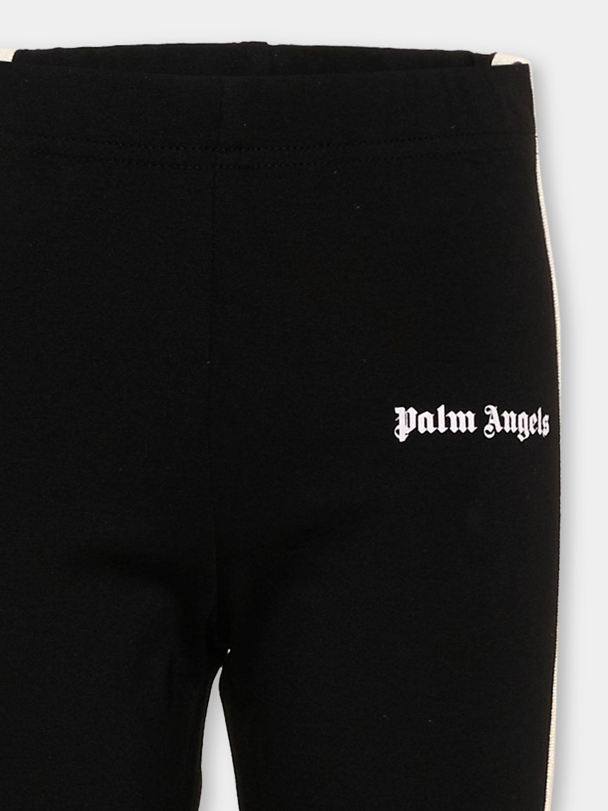 Leggings nero per bambina con logo,Palm Angels,F6PAJGLG038 110