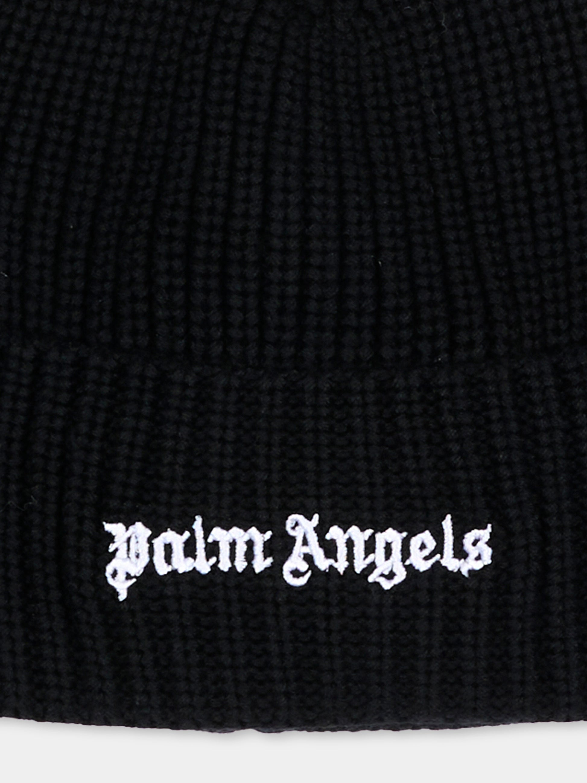 Berretto nero per bambini con logo,Palm Angels,F6PAJBHT226 110