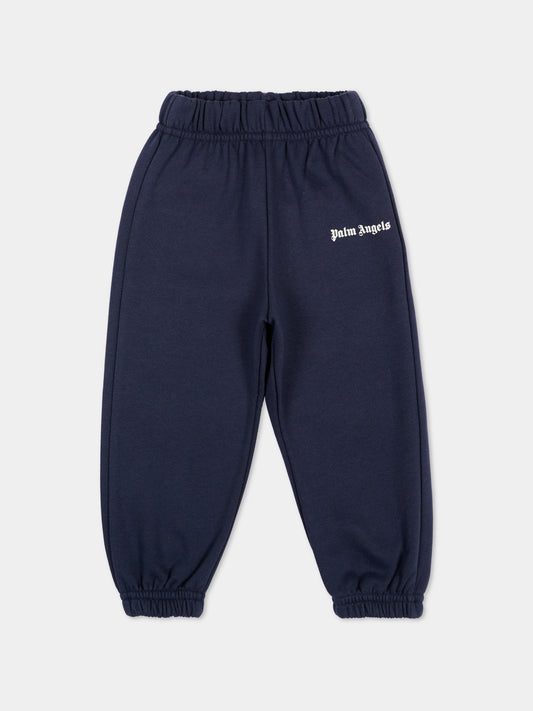 Pantalone blu per neonato con logo,Palm Angels,F6PANBFP221 1528