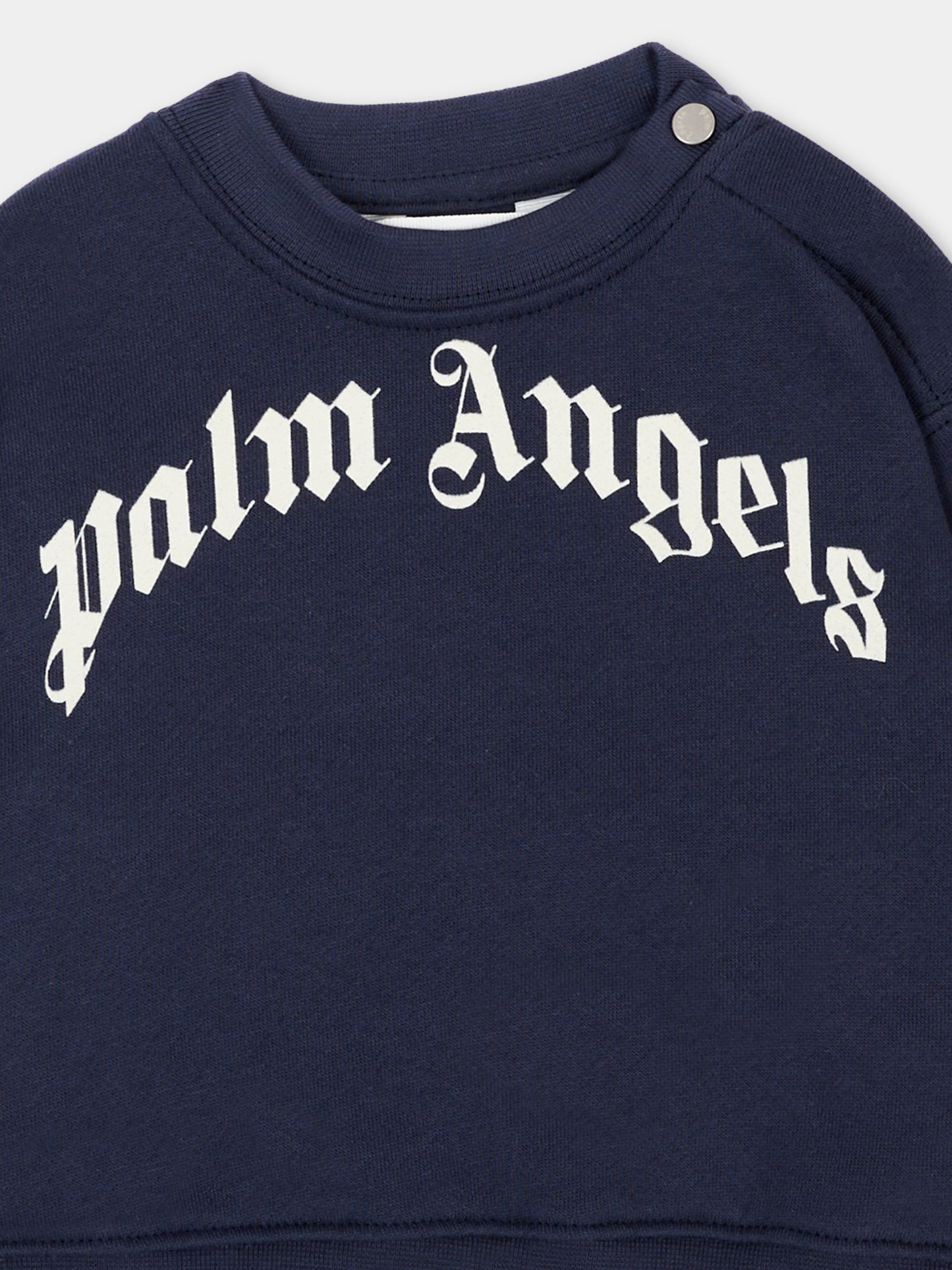 Felpa blu per neonato con logo,Palm Angels,F6PANBSW176 1528