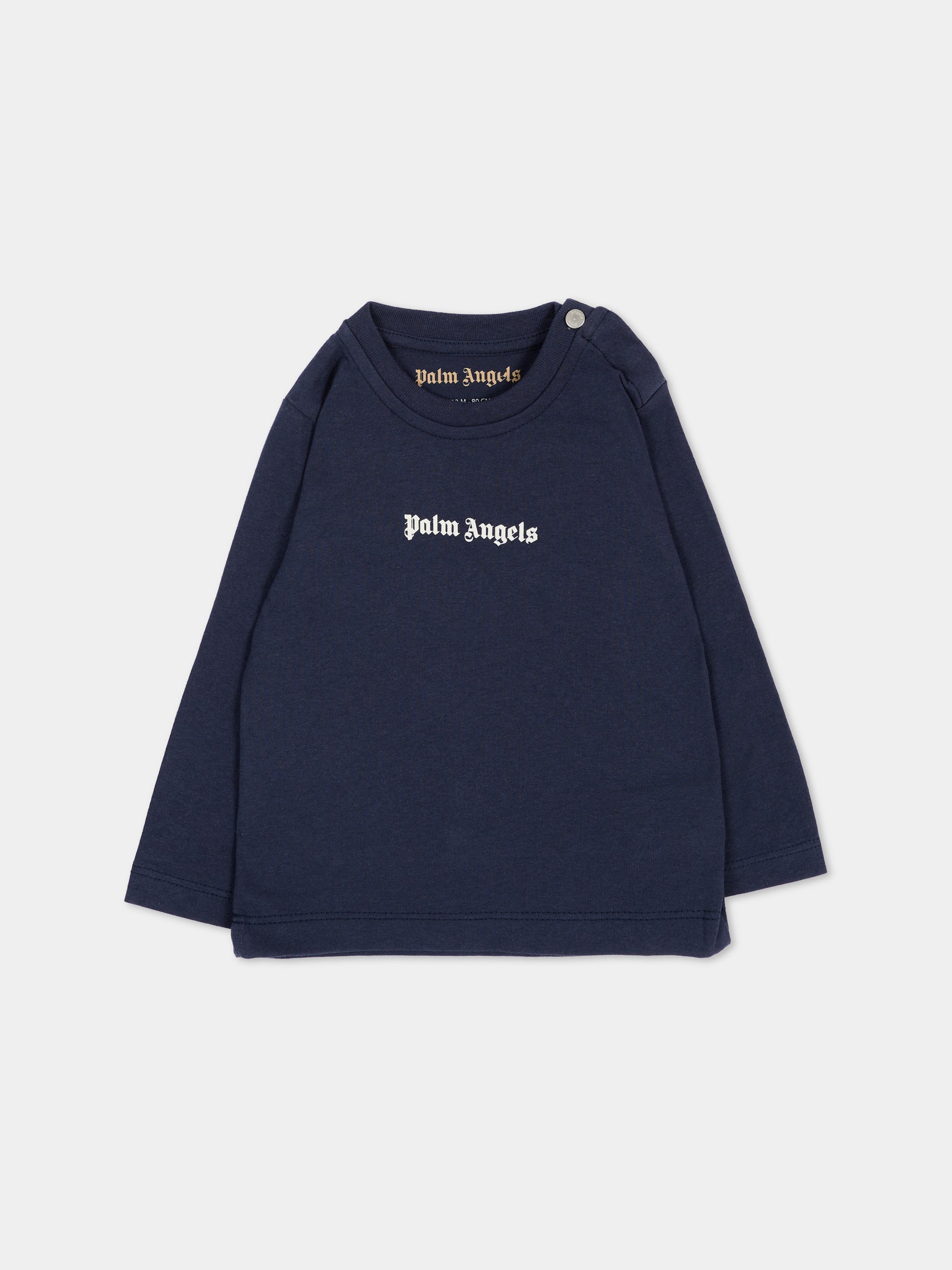 T-shirt a manica lunga blu per neonato,Palm Angels,F6PANBTH179 1528