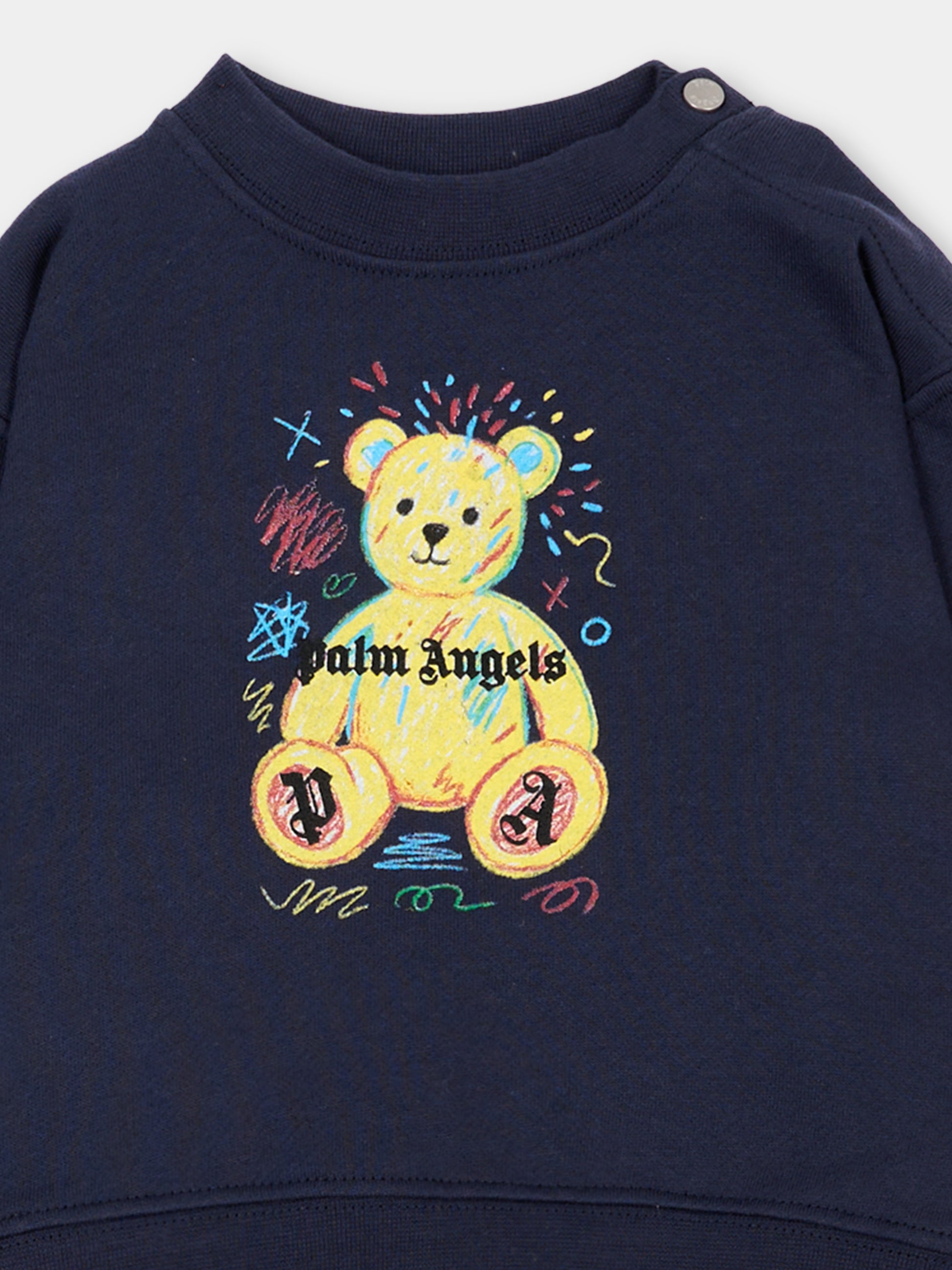 Completo sportivo lungo blu per neonato,Palm Angels,F6PANBTP197 1528