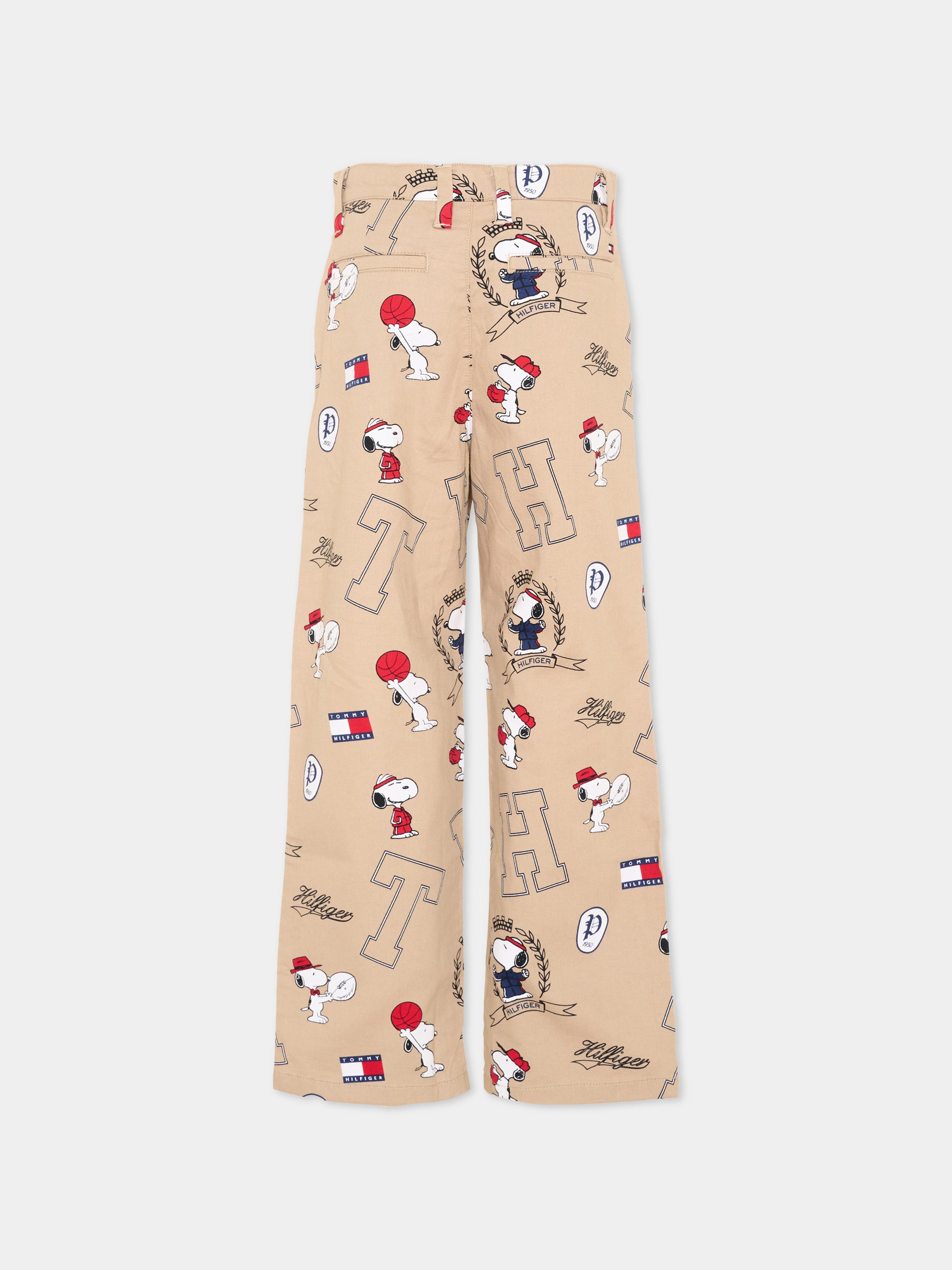Pantalone beige per bambino stampato,Tommy Hilfiger Junior,KB0KB10669 0F8