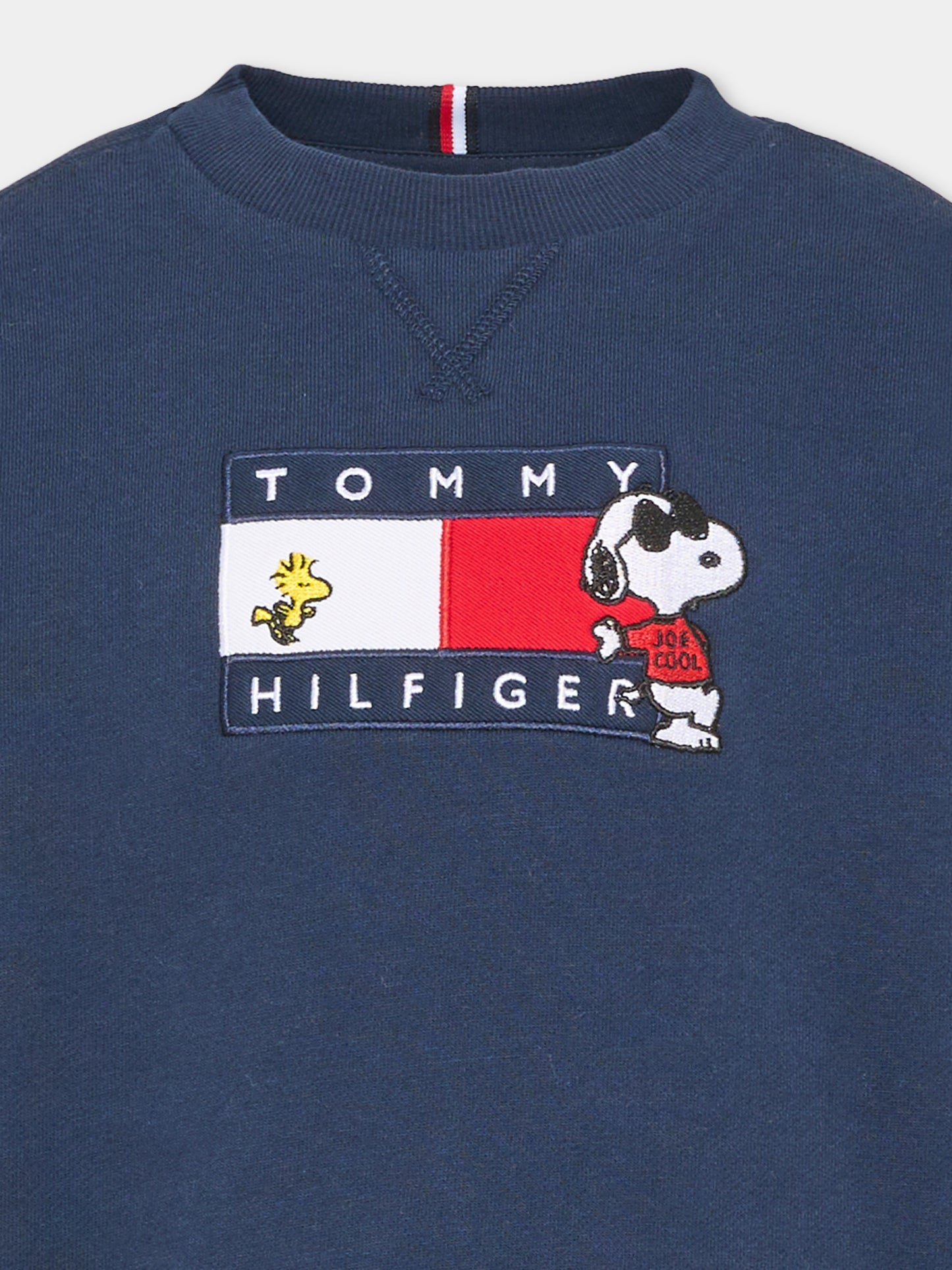 Felpa girocollo blu per bambini con logo