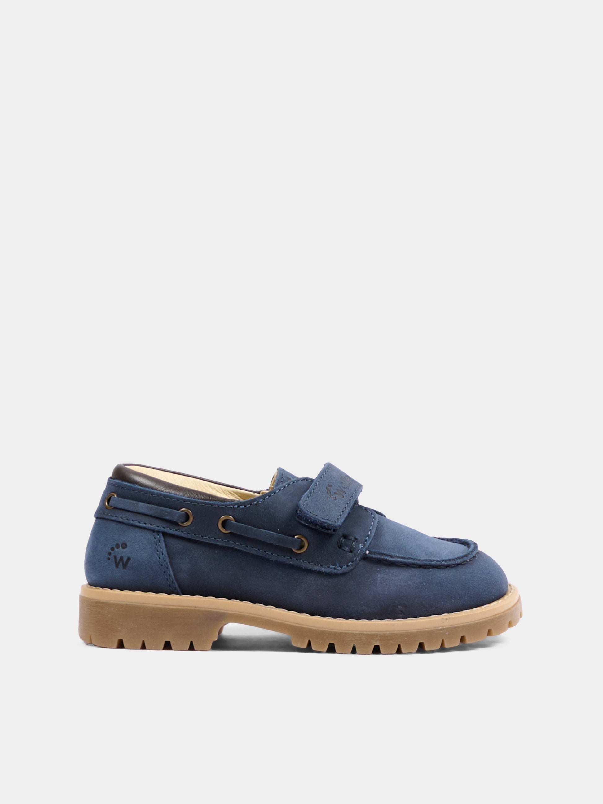 Mocassini blu per bambino con velcro,Walkey,Y1B4 44308 1251800
