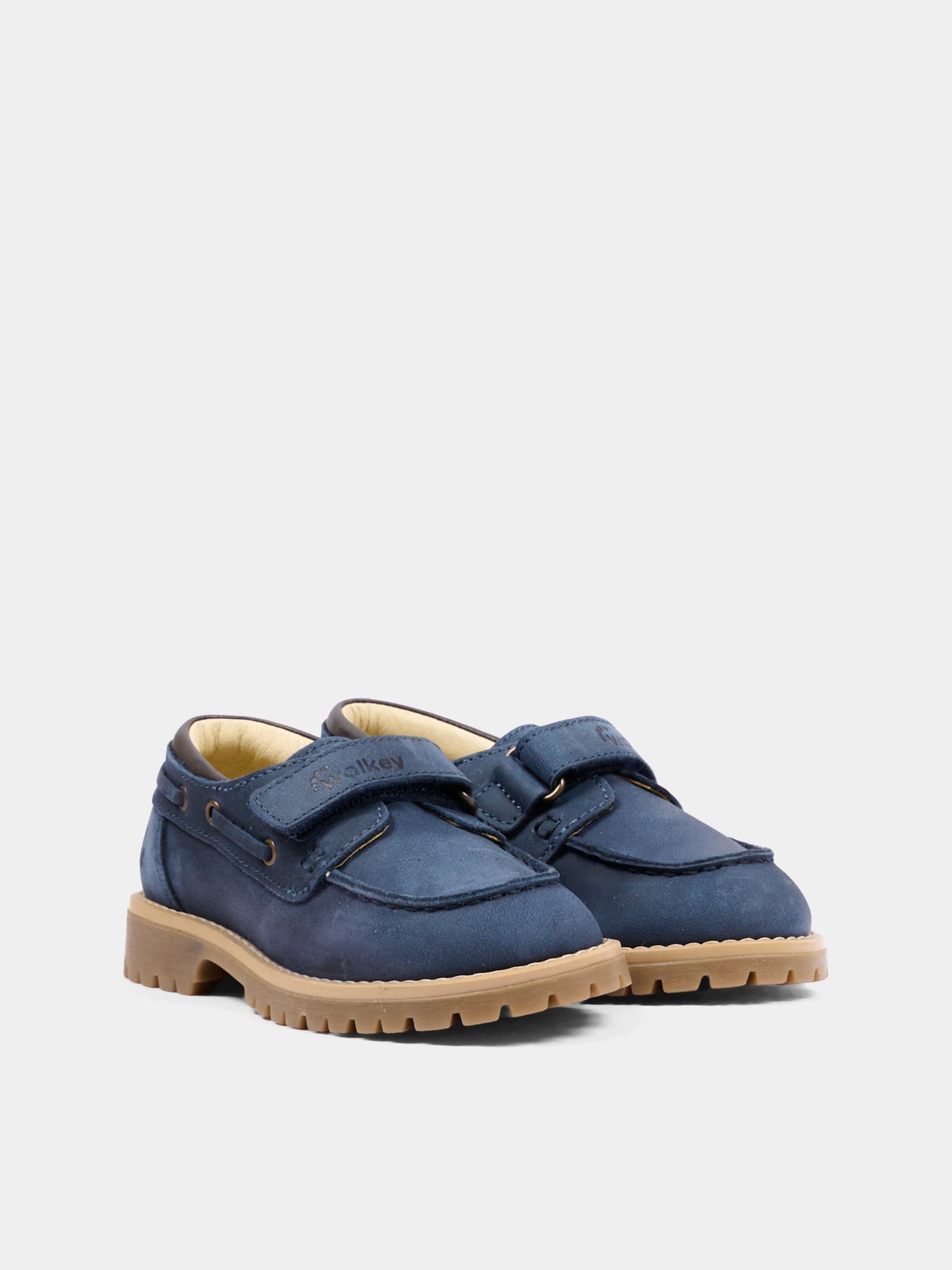 Mocassini blu per bambino con velcro,Walkey,Y1B4 44308 1251800
