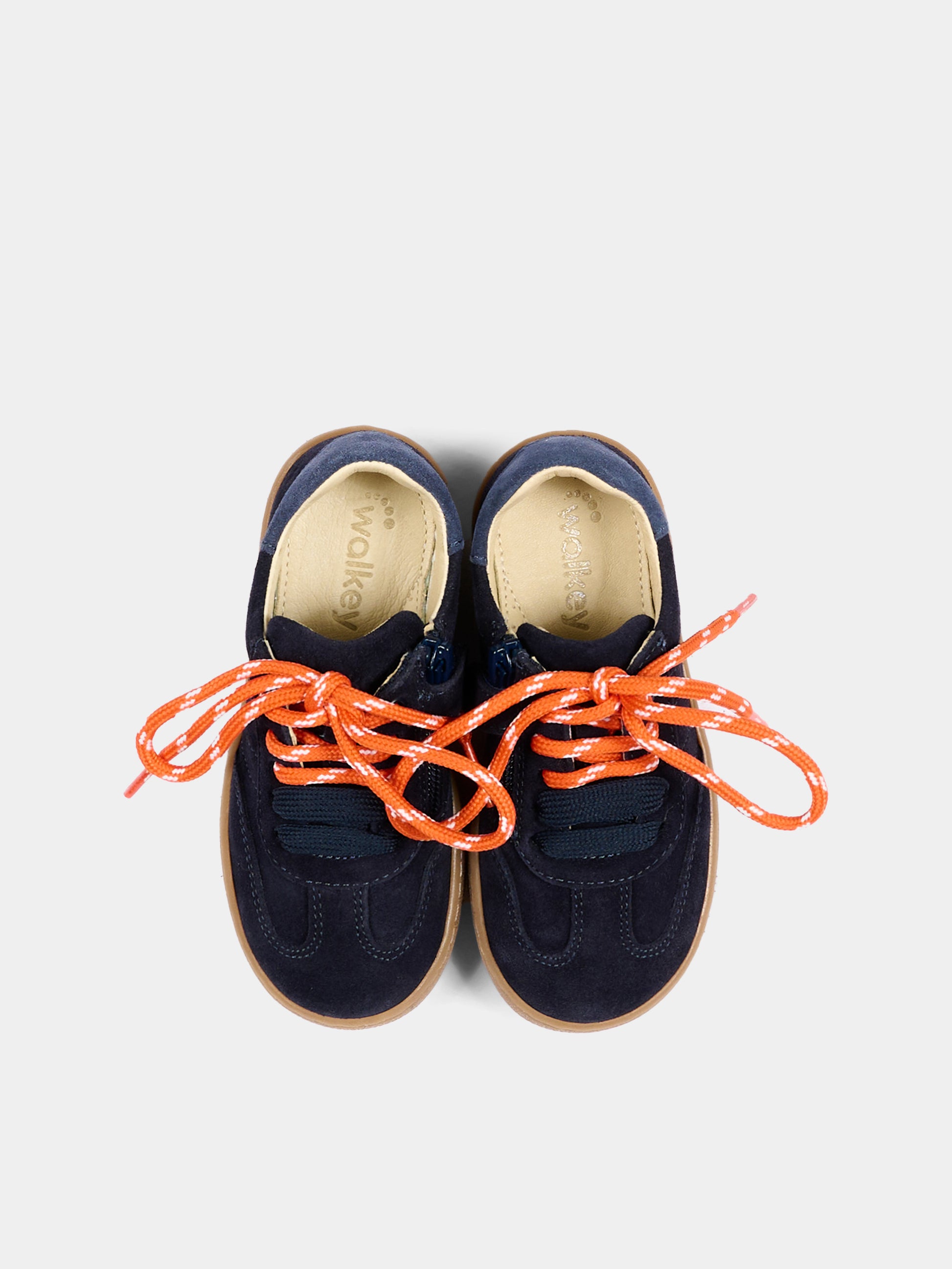 Sneakers blu per bambini con lacci arancio,Walkey,Y1B9 44253 0136A839
