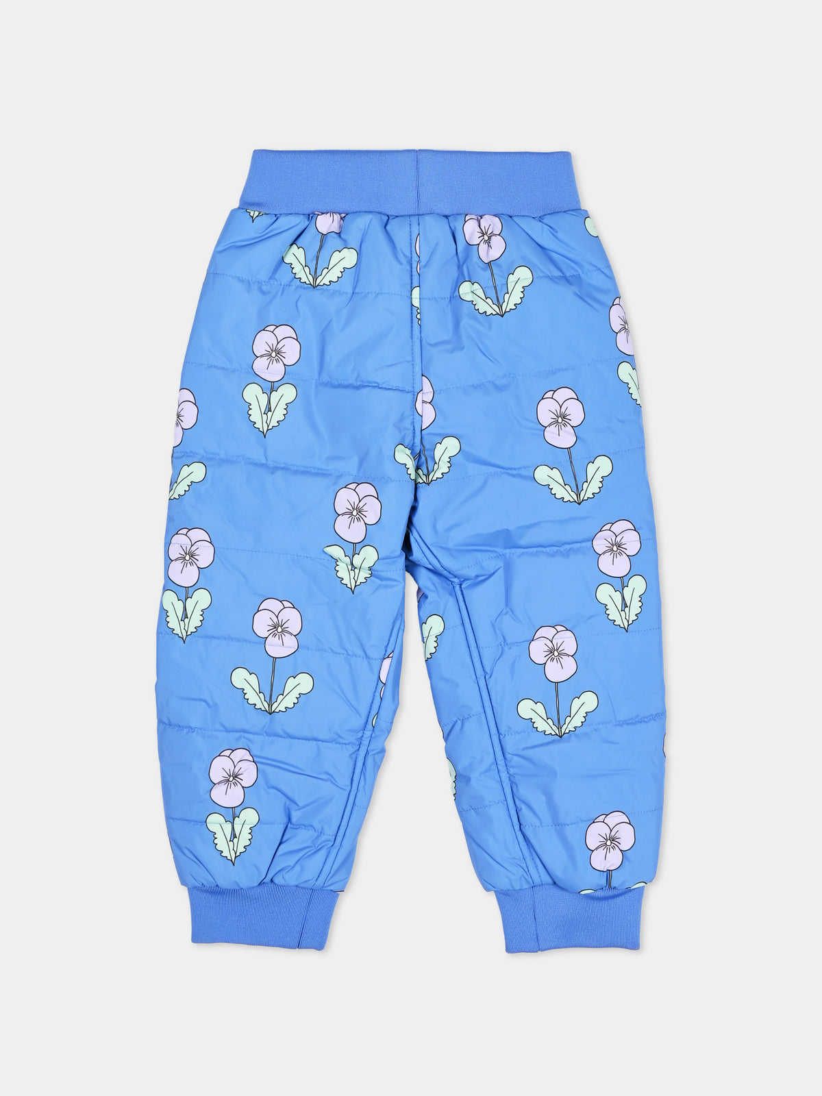 Pantalone azzurro per bambina floreale,Mini Rodini,2671011860