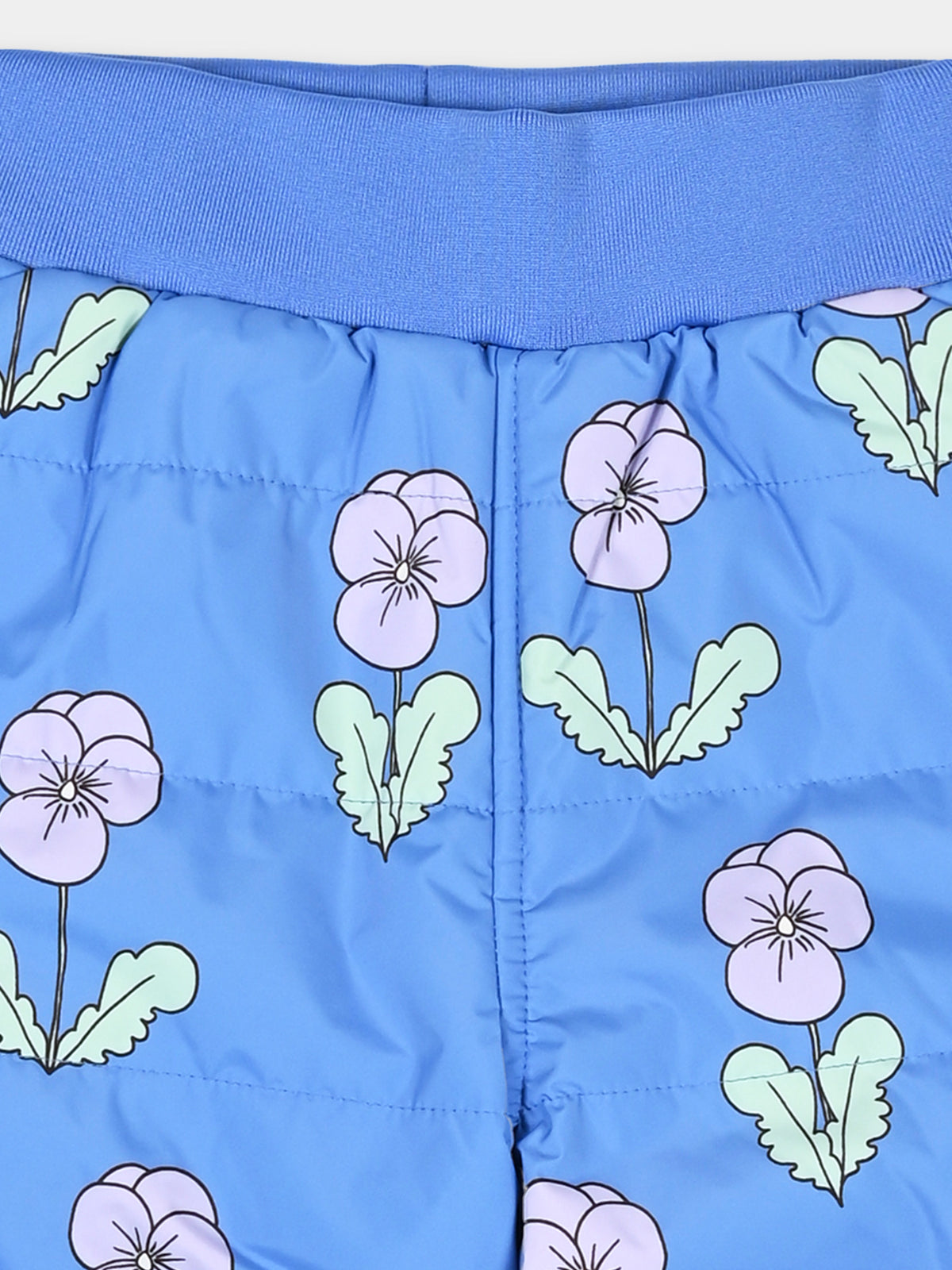 Pantalone azzurro per bambina floreale,Mini Rodini,2671011860