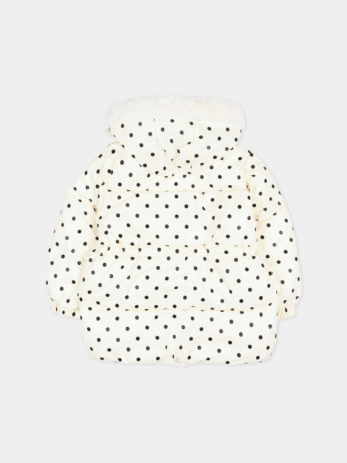 Piumino avorio per bambina a pois,Mini Rodini,2671010711