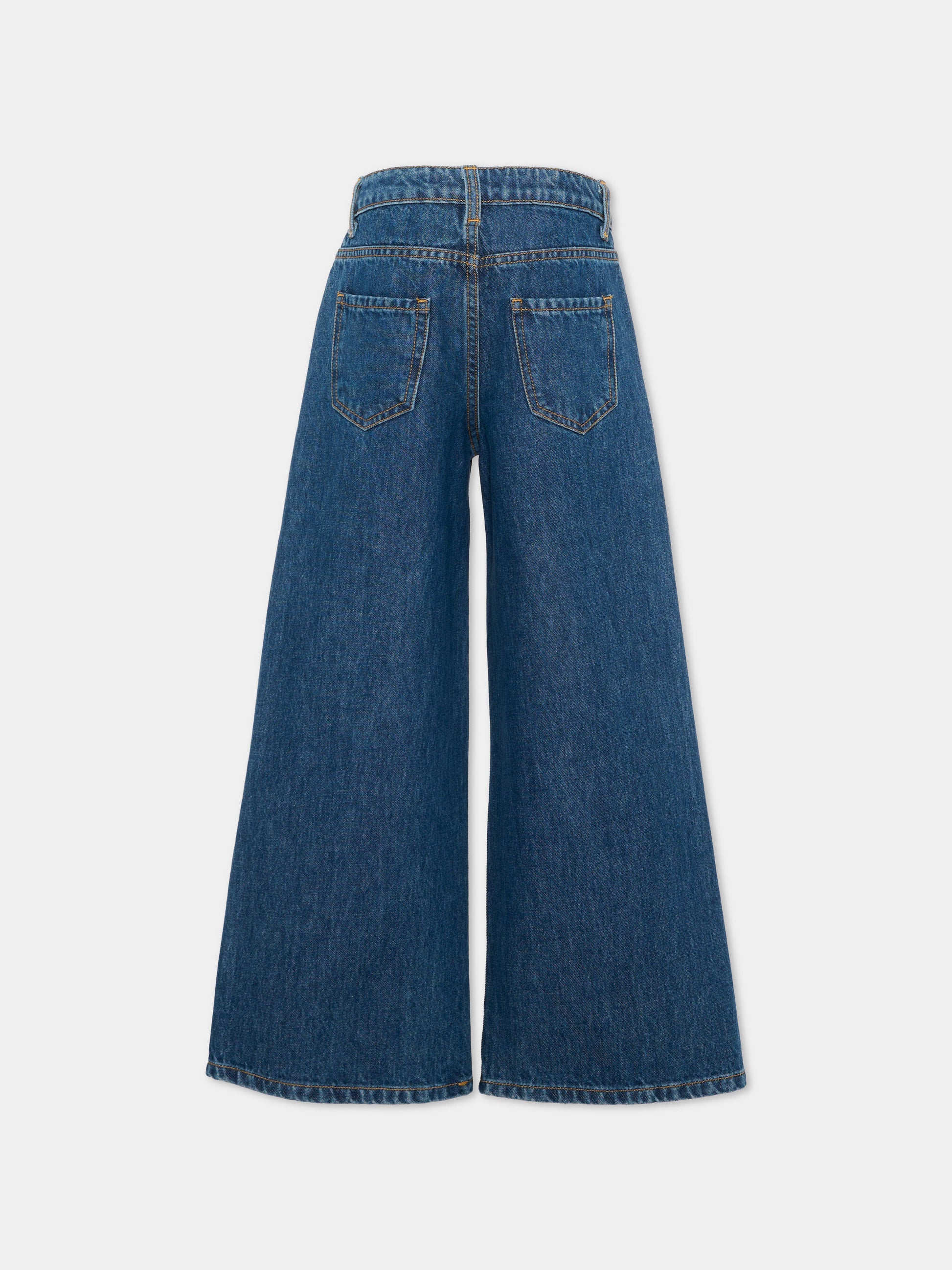 Jeans denim per bambina con strass,Roberto Cavalli Kids,CGA26018JE D.BLUE_MED