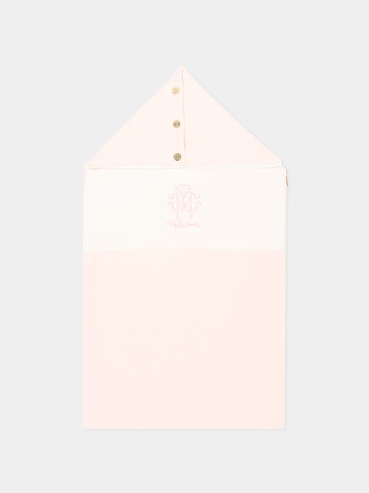 Sacco nanna rosa per neonata con logo,Roberto Cavalli Kids,CLA26049SN PINK_H/ACC