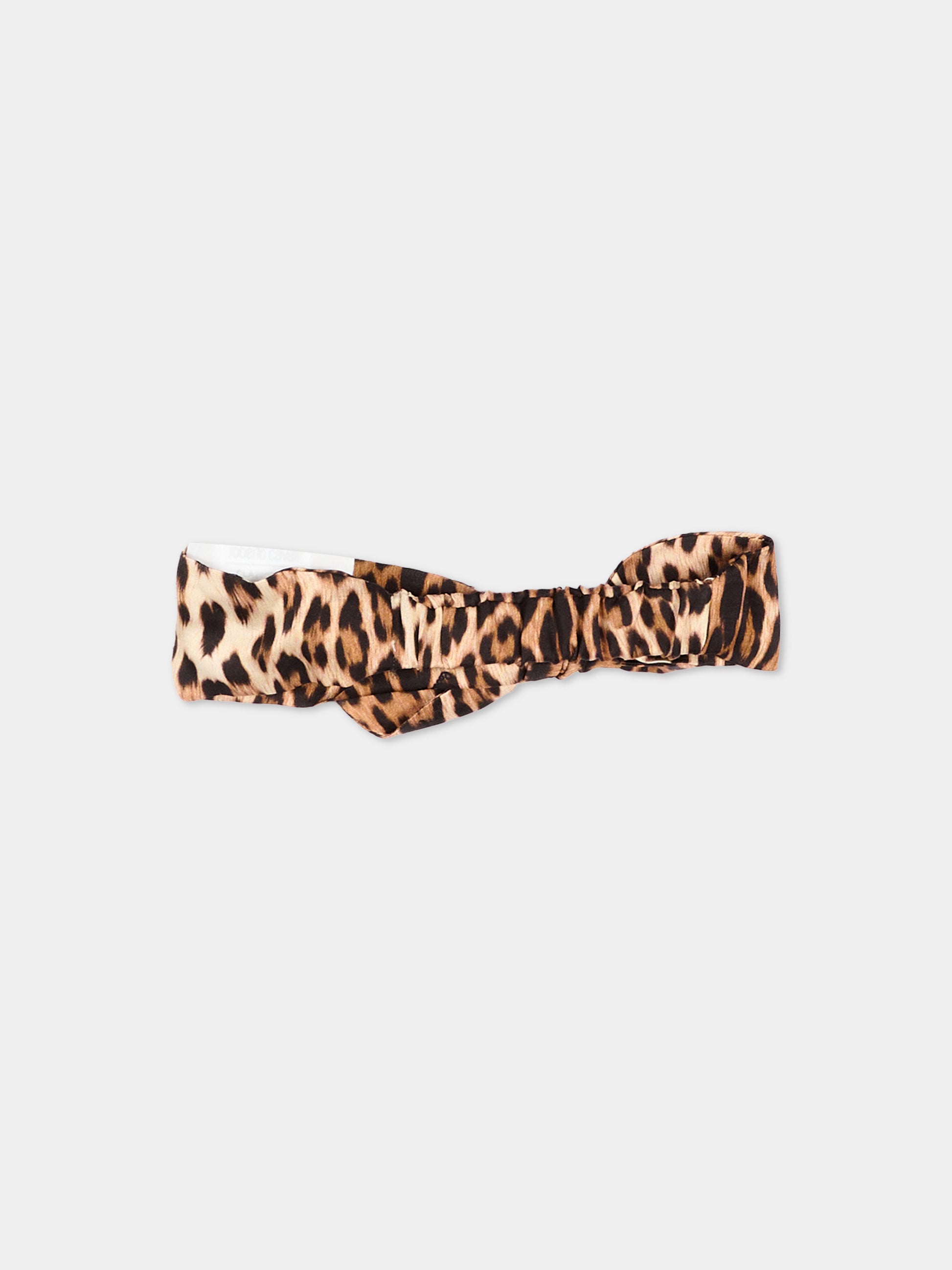 Fascia marrone animalier per neonata con logo,Roberto Cavalli Kids,CLA26006FR GIAG.NATUR