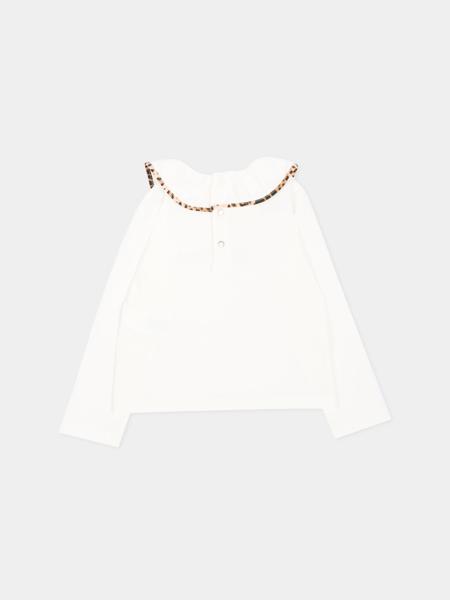 T-Shirt avorio per neonata con logo,Roberto Cavalli Kids,CIA26066TS AVOR.CC/GN