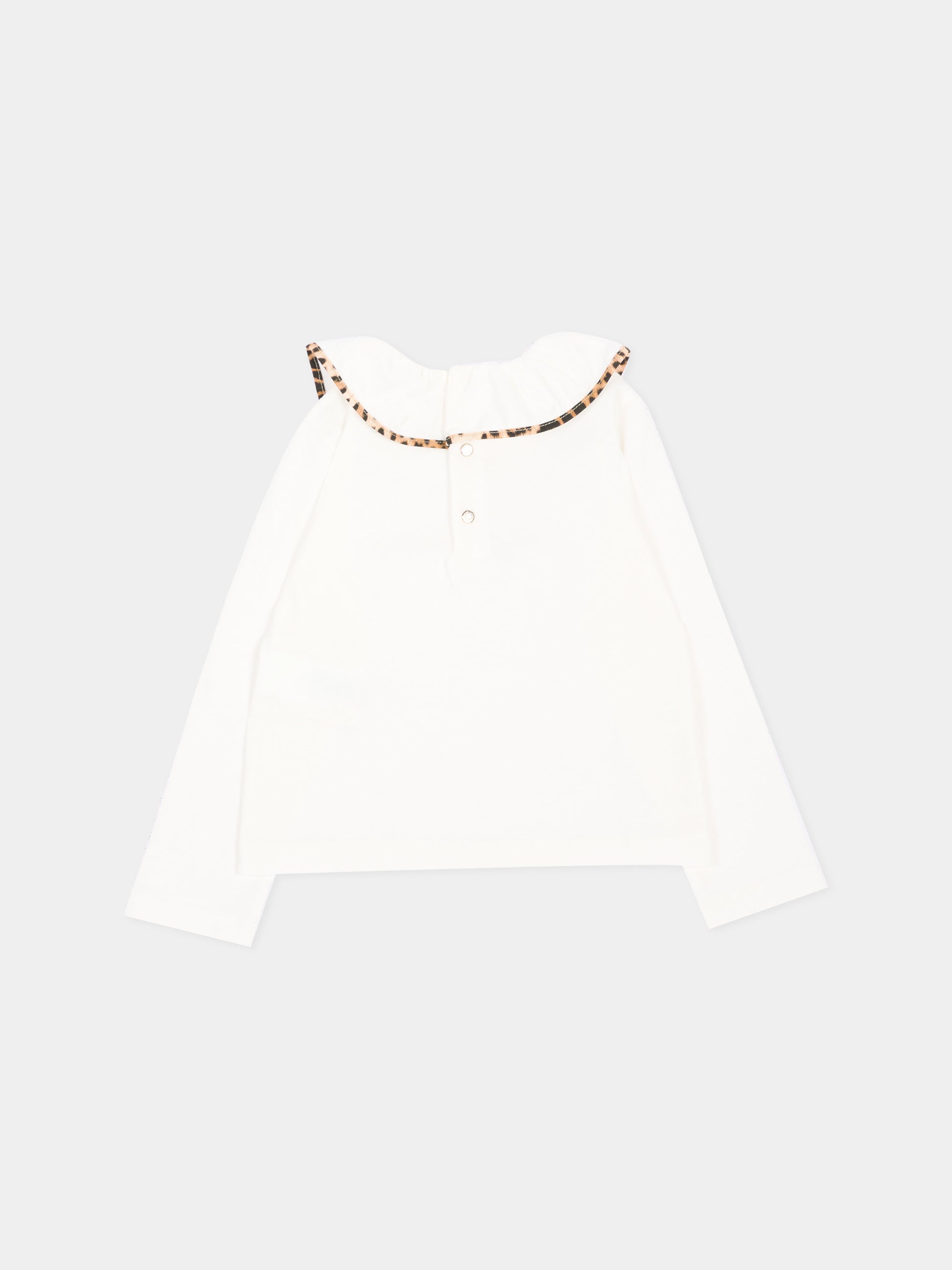 T-Shirt avorio per neonata con logo,Roberto Cavalli Kids,CIA26066TS AVOR.CC/GN