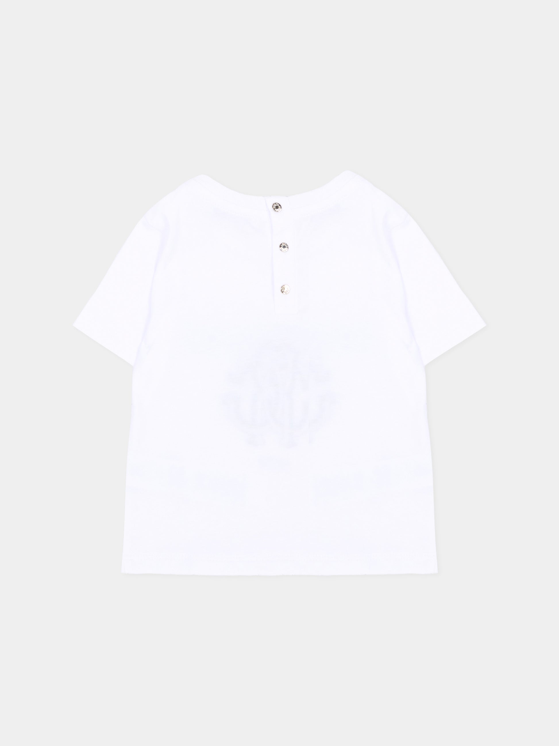 T-Shirt bianca per neonato con logo,Roberto Cavalli Kids,CIA26106TS WHITE