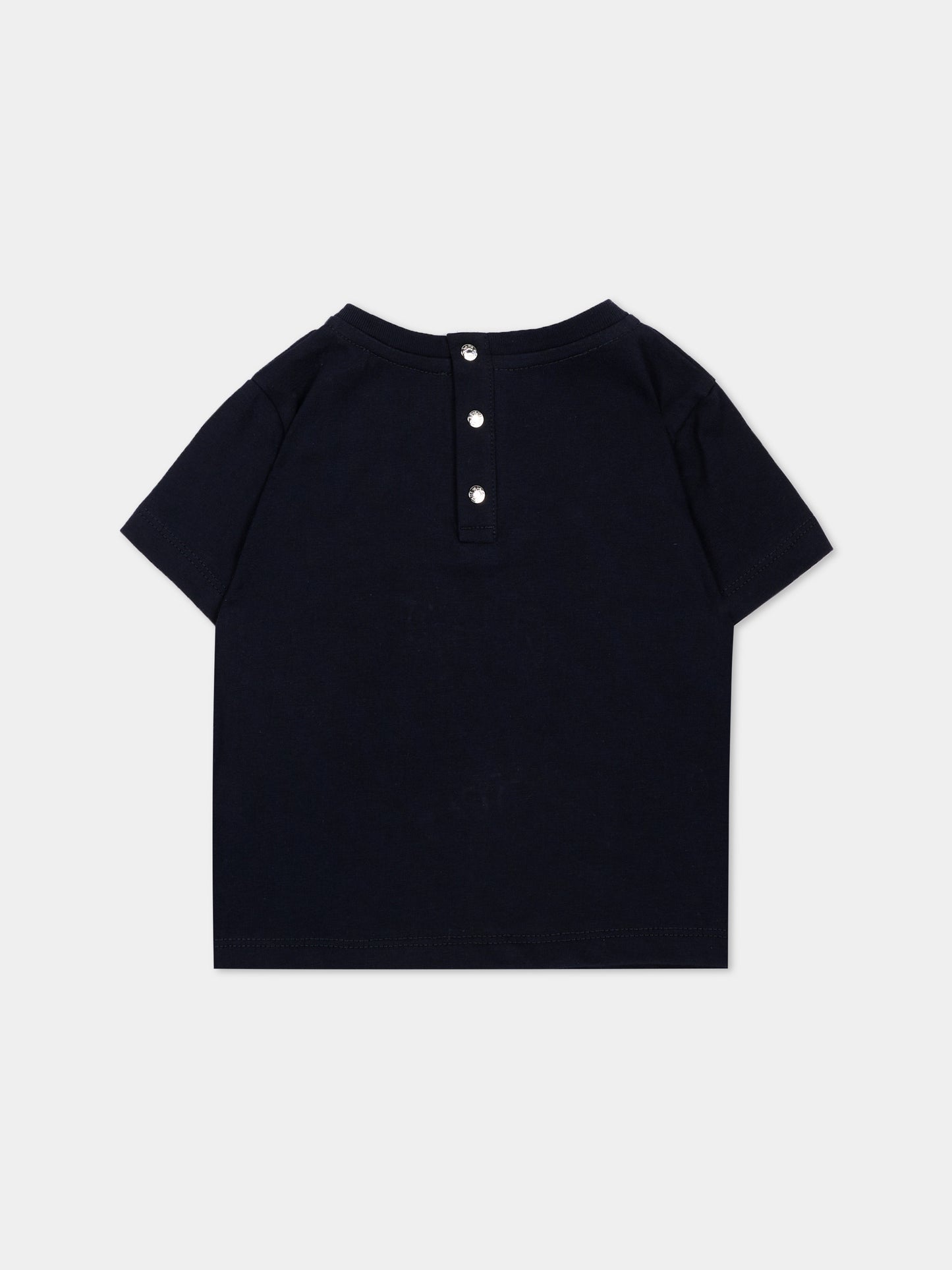 T-Shirt blu per neonato con logo,Roberto Cavalli Kids,CIA26106TS BLUE_MEDVL