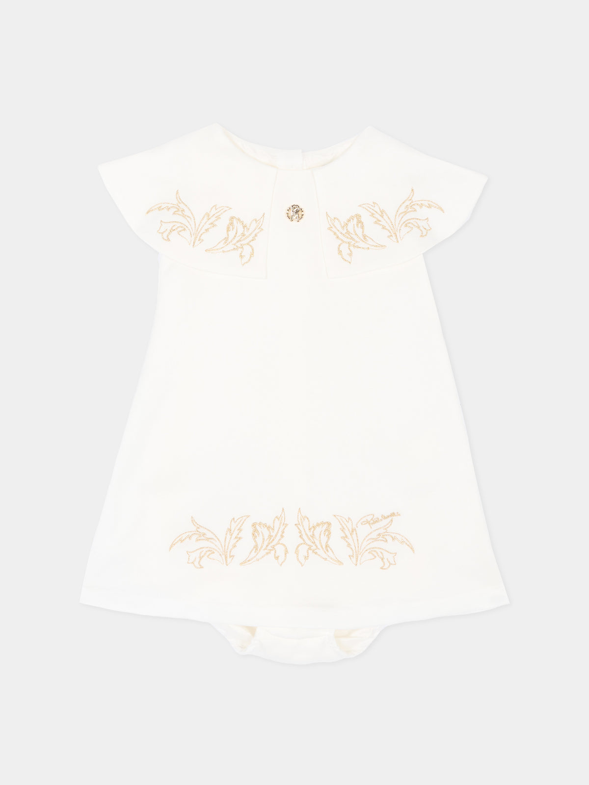 Abito elegante avorio per neonata,Roberto Cavalli Kids,CLA26038VE AVORIO_C.C