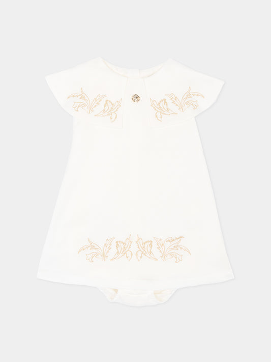 Abito elegante avorio per neonata,Roberto Cavalli Kids,CLA26038VE AVORIO_C.C