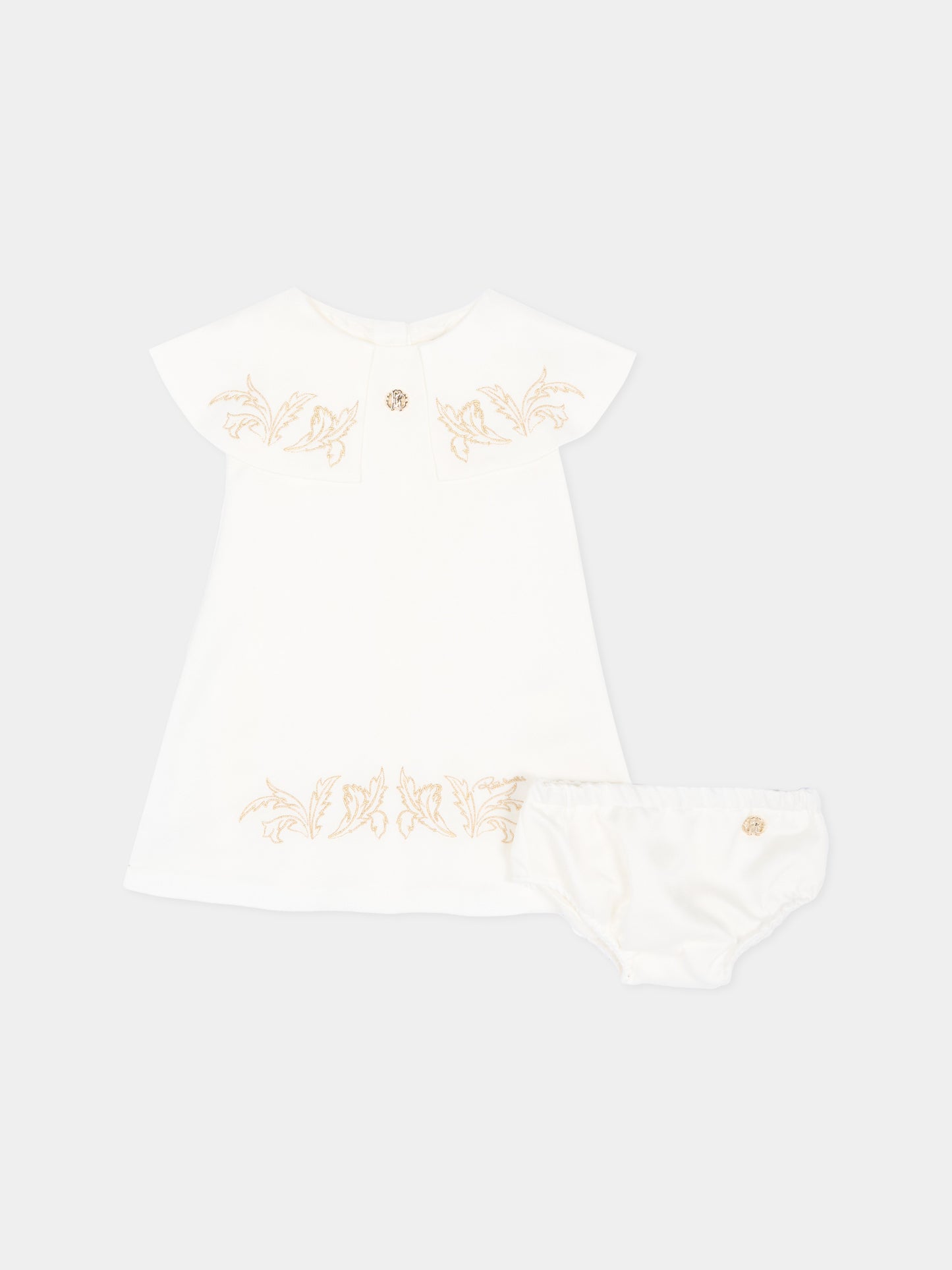 Abito elegante avorio per neonata,Roberto Cavalli Kids,CLA26038VE AVORIO_C.C