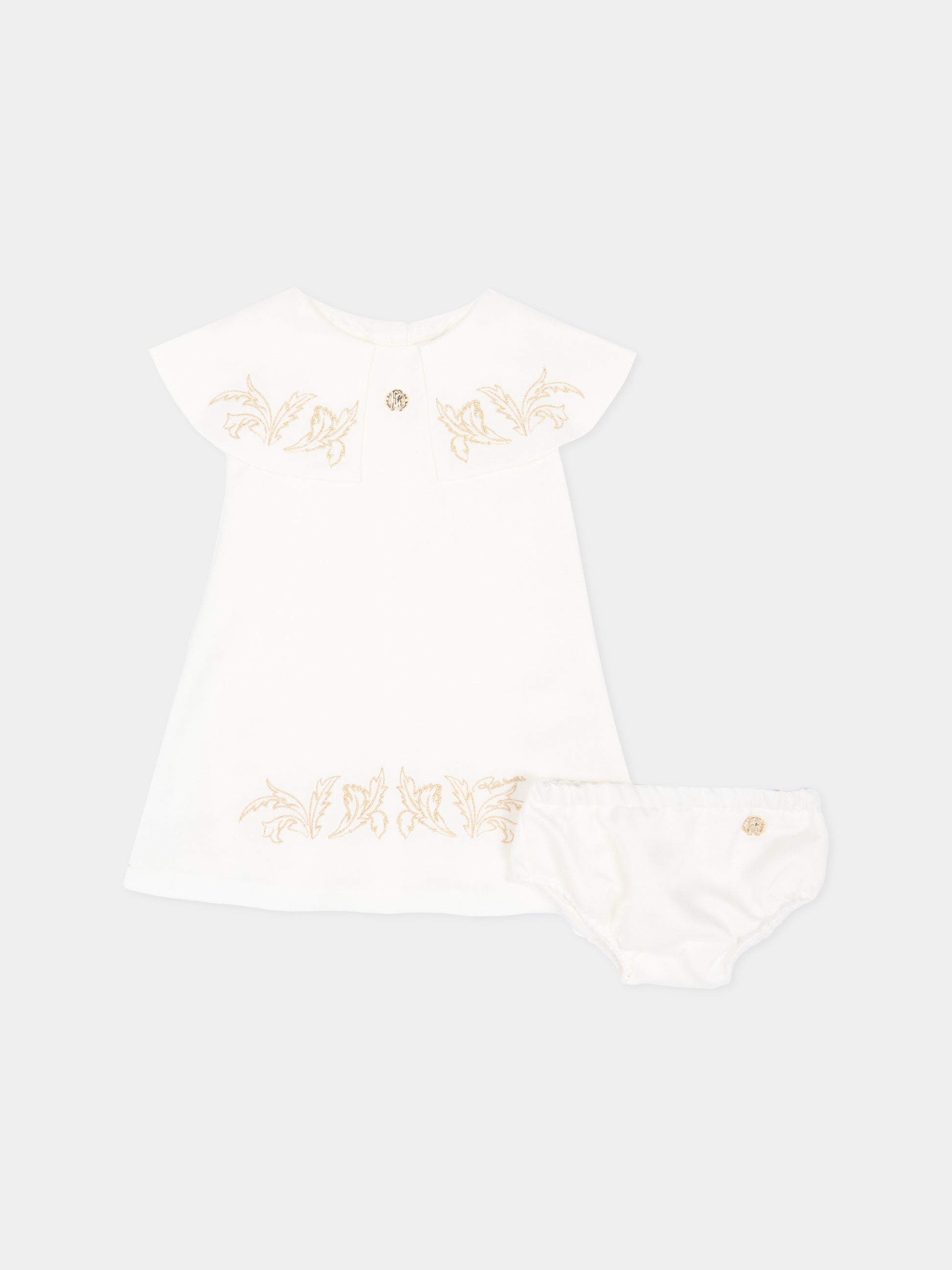 Abito elegante avorio per neonata,Roberto Cavalli Kids,CLA26038VE AVORIO_C.C