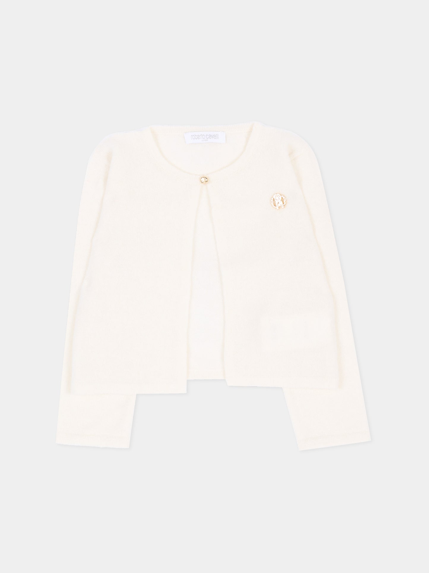 Cardigan avorio per neonata,Roberto Cavalli Kids,CLA26061CD AVORIO_C.C
