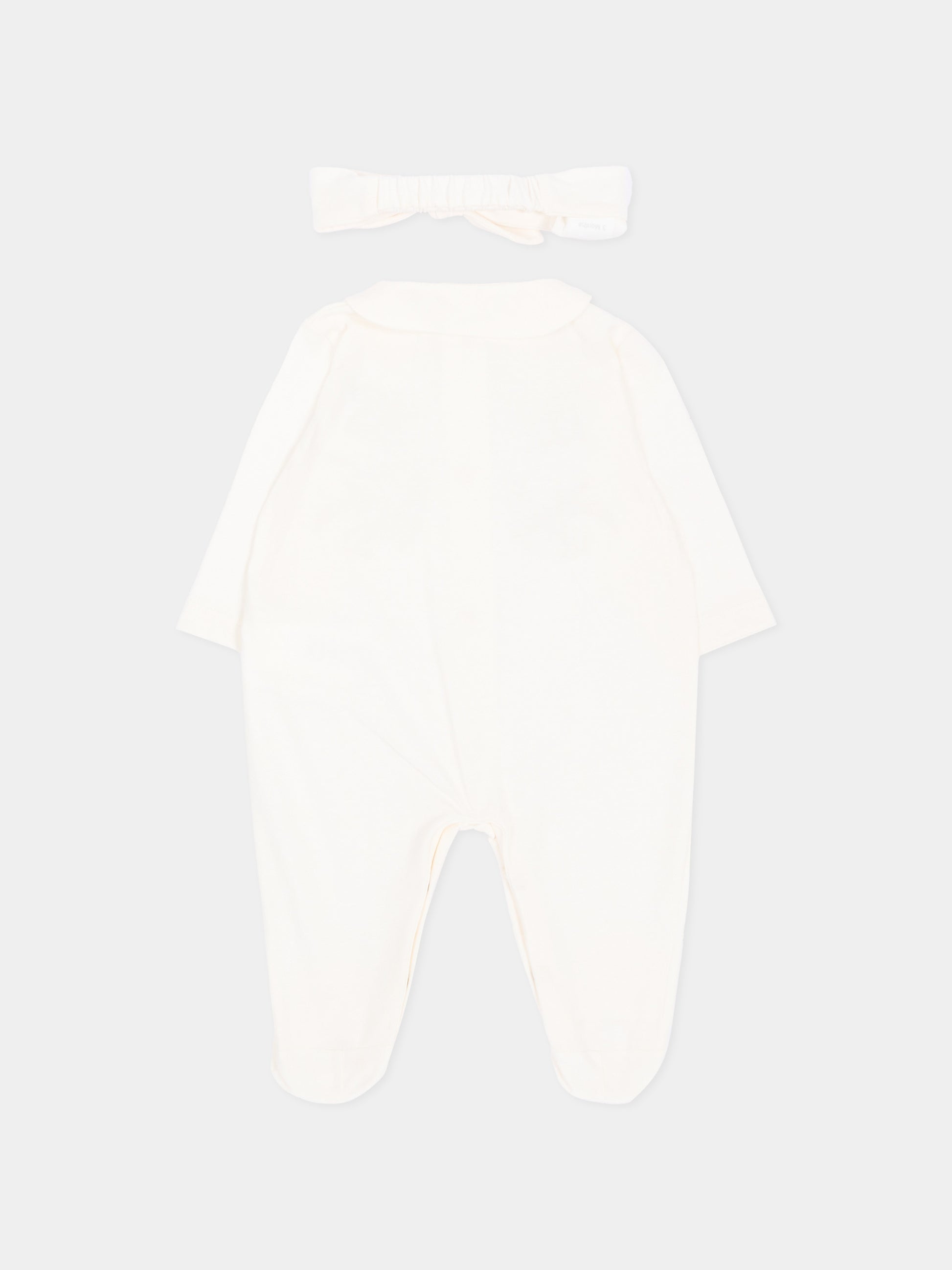 Set tutina avorio per neonati con ricamo,Roberto Cavalli Kids,CLA26030TU AVORIO_C.C