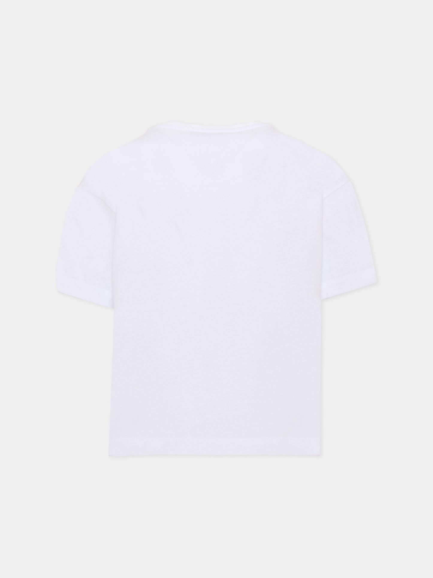T-shirt bianca per bambini con logo,Roberto Cavalli Kids,CBA26054TS WHITE
