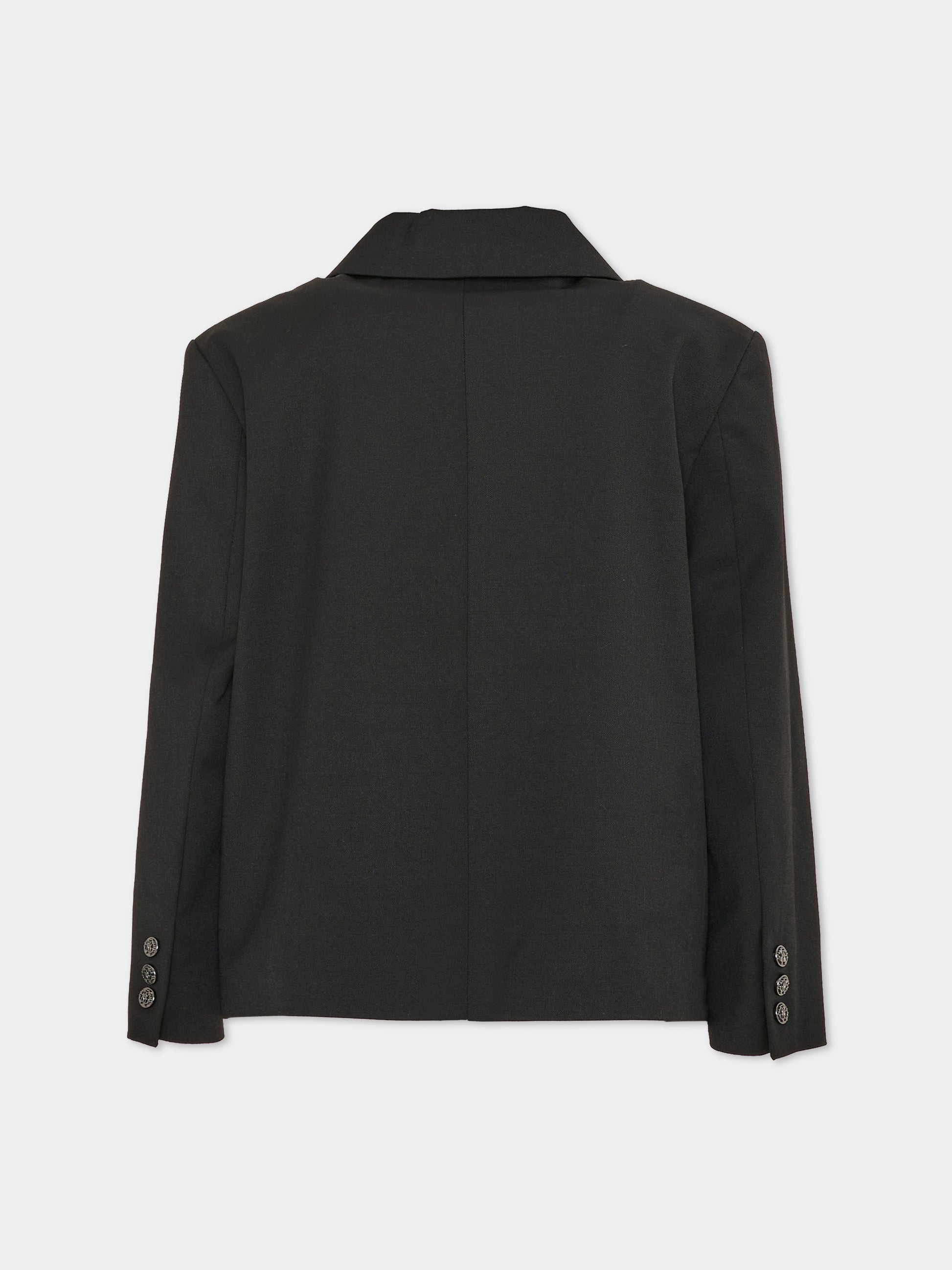 Giacca nera per bambino doppiopetto,Roberto Cavalli Kids,CBA26062GC BLACK/P.G.