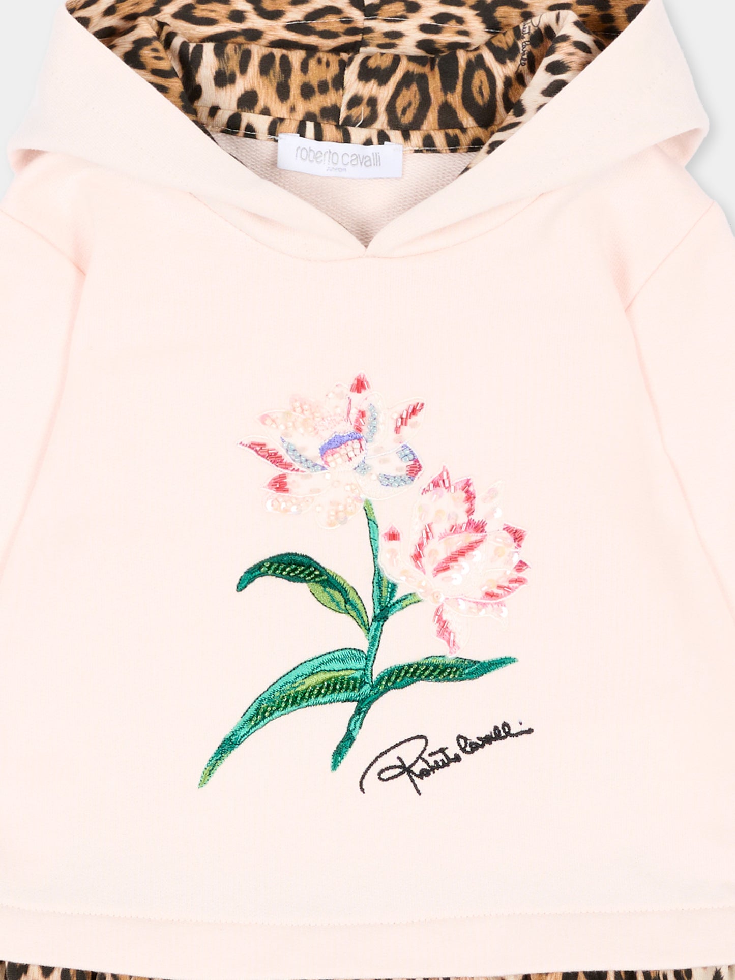 Vestito rosa per neonata animalier,Roberto Cavalli Kids,CIA26048VE PINK_H/G.N