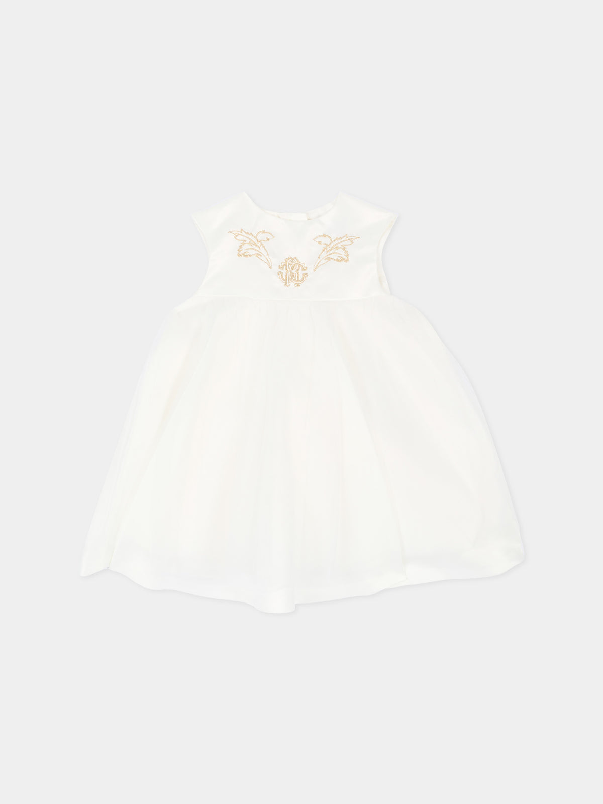 Abito elegante avorio per neonata,Roberto Cavalli Kids,CLA26054VE AVORIO_C.C