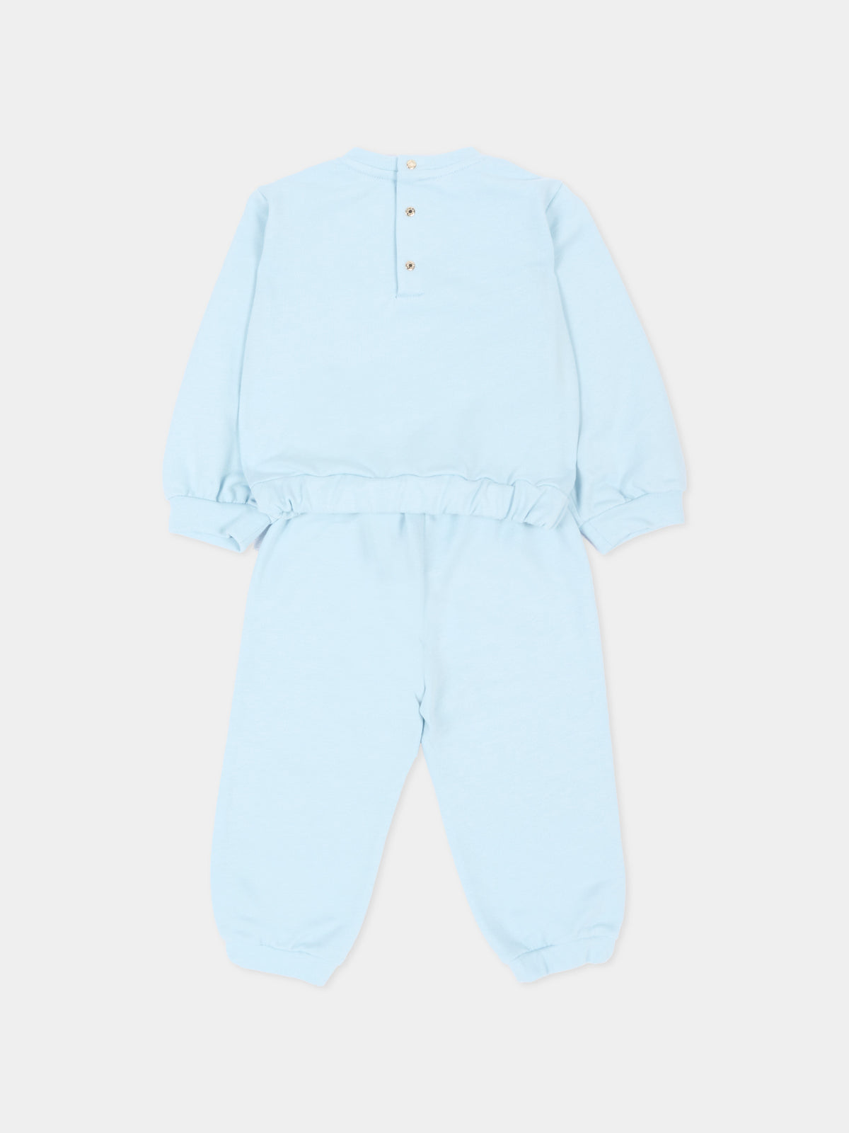 Completo sportivo lungo celeste per neonato con logo,Roberto Cavalli Kids,CIA26034CF SKYRIDE/SK