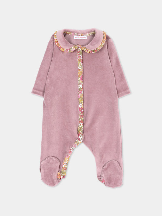 Tutina viola per neonata con colletto Liberty,Pesciolino Rosso,TUTINA CN S 263