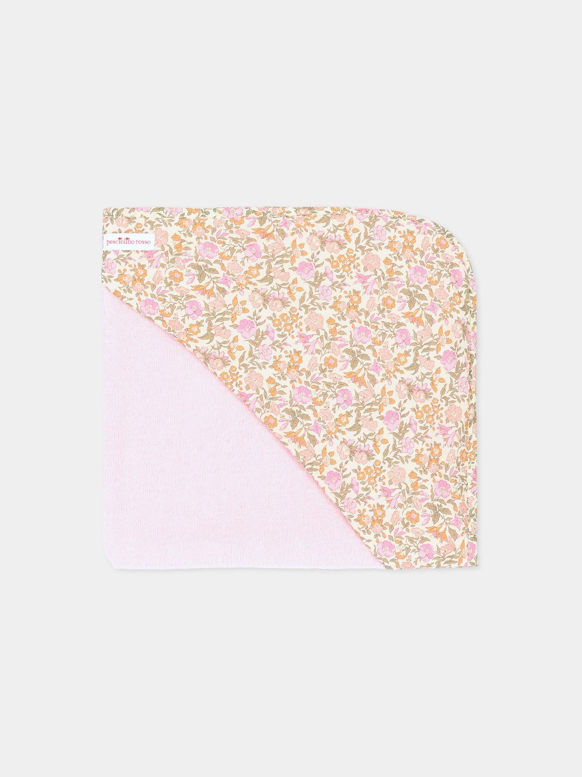 Accappatoio rosa per neonata con dettagli Liberty,Pesciolino Rosso,QD FW S 261
