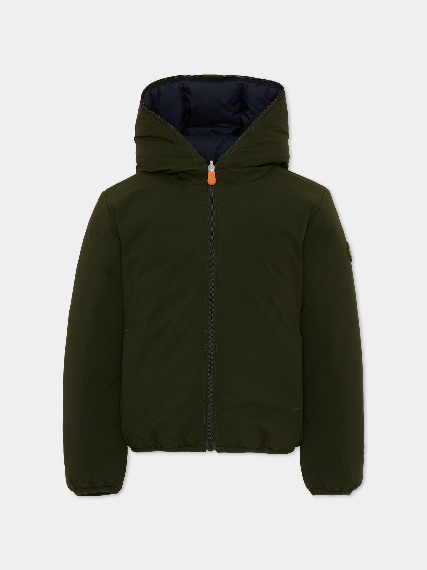 Piumino Oliver verde per bambini con logo,Save The Duck Kids,J33600B MATT21 50071