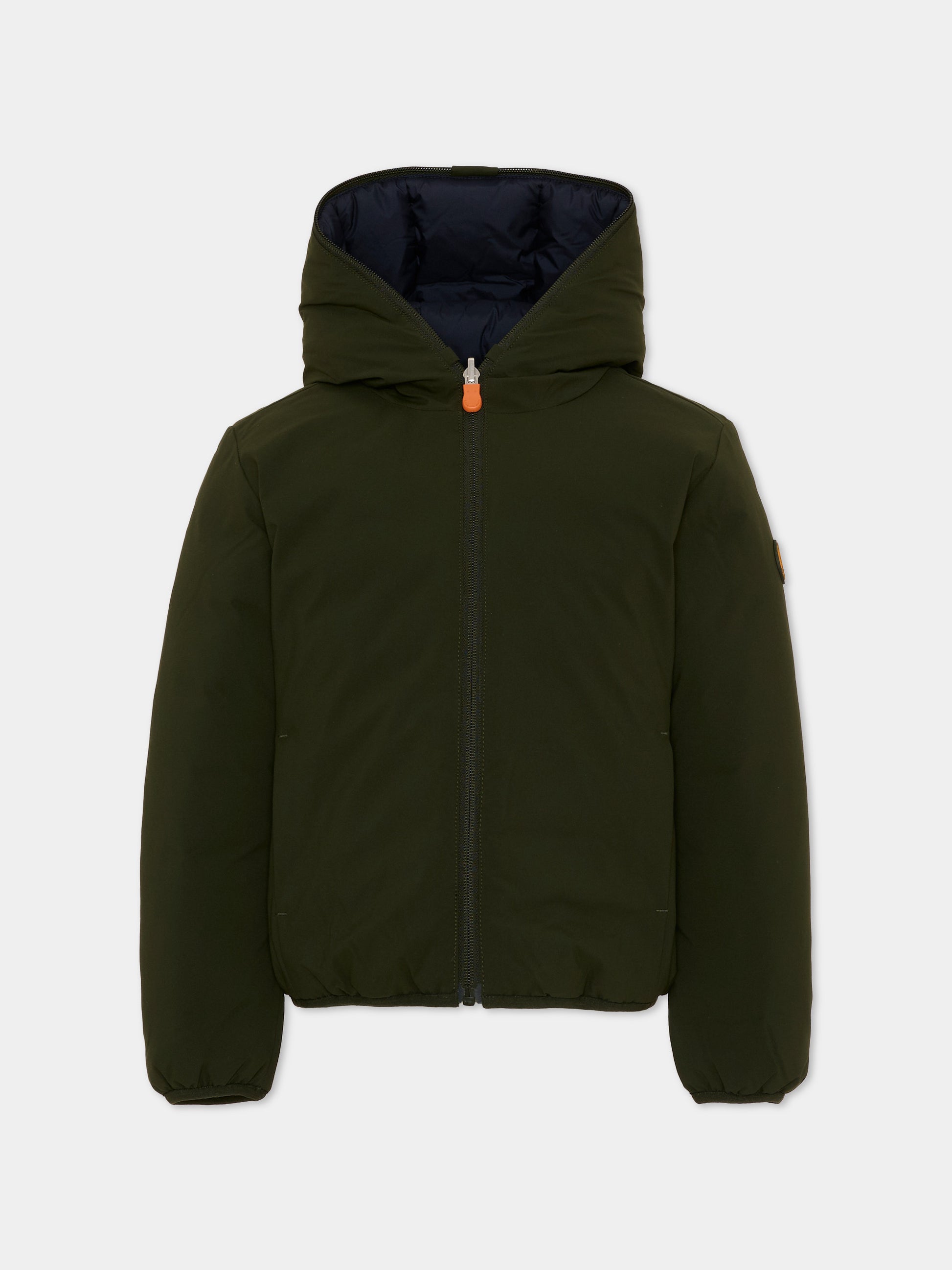 Piumino Oliver verde per bambini con logo,Save The Duck Kids,J33600B MATT21 50071