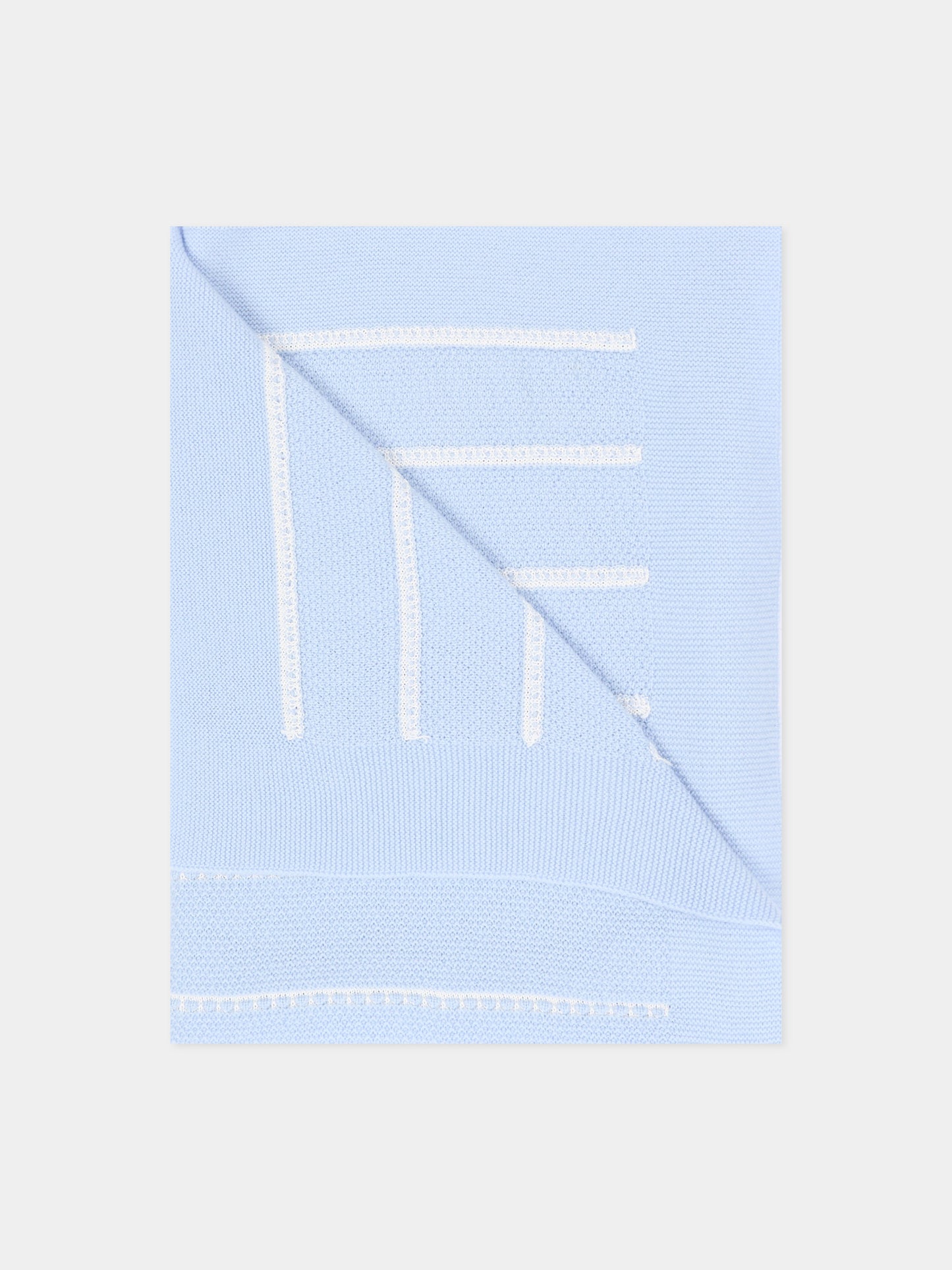 Coperta azzurra per neonato a righe in maglia,Paz Rodríguez,031 113914 2060 H56