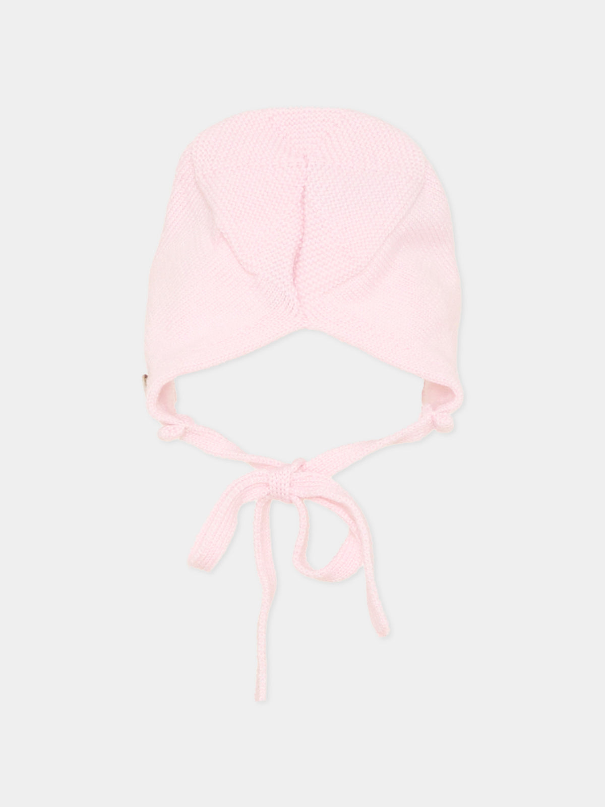 Cuffia rosa con laccetti per neonata,Paz Rodríguez,011 113396 30 H56
