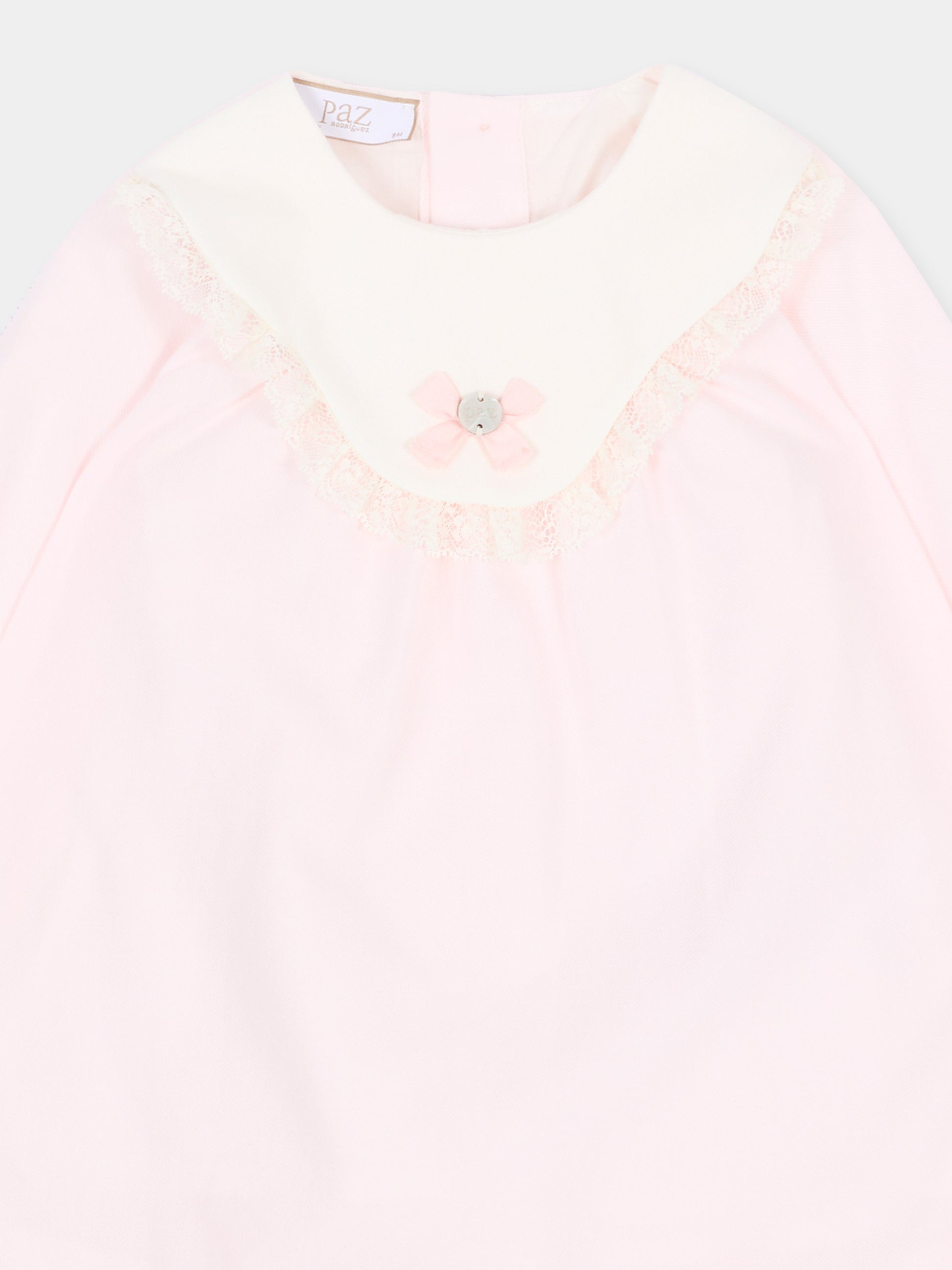 Abito elegante rosa per neonata con pizzo,Paz Rodríguez,104 154222 30 T2153