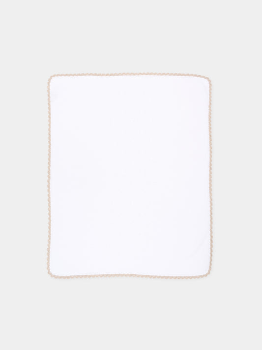 Copertina bianca tricot per neonati,Little Bear,3000 BCO/CORDA