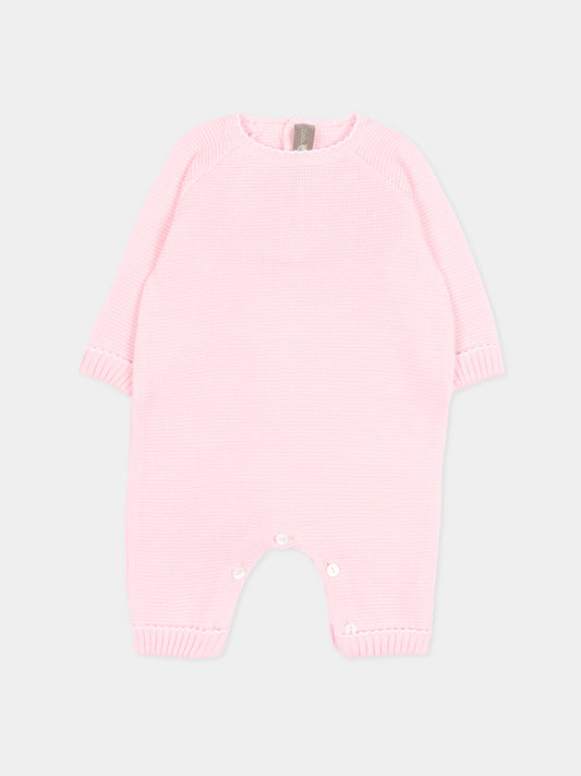 Tutina rosa per neonata in maglia,Little Bear,3103 ROSA M/BCO