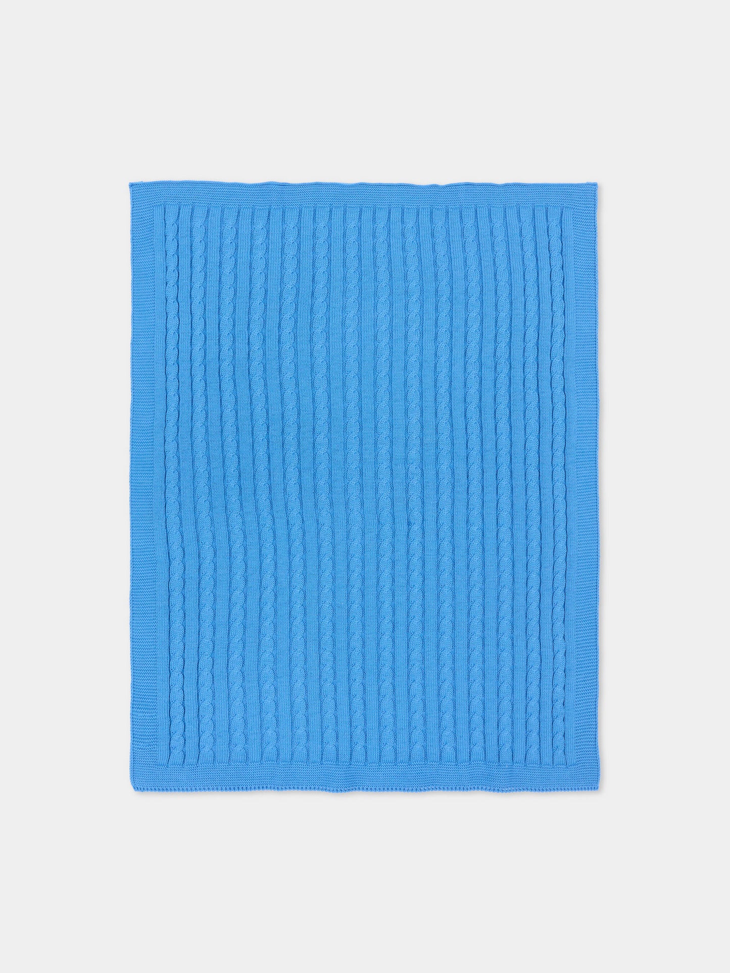 Coperta azzurra per neonato a trecce,Little Bear,3107 AZZURRO