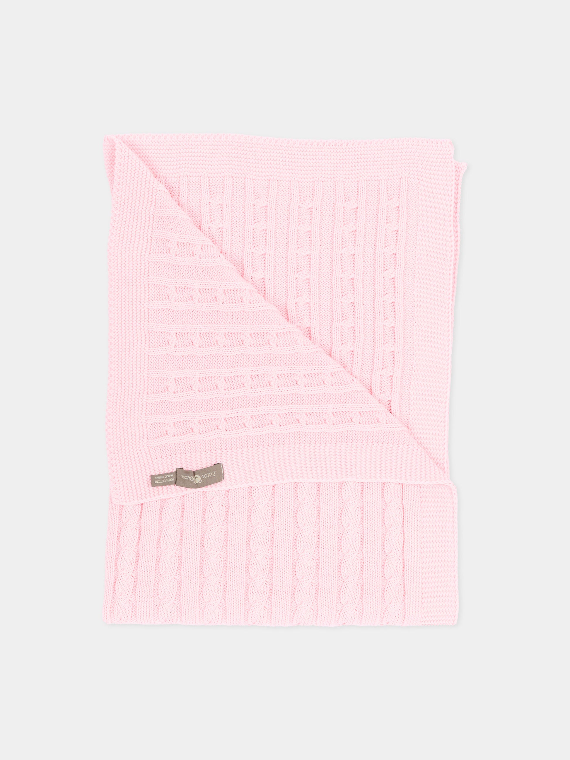 Coperta rosa per neonata a trecce,Little Bear,3107 ROSA M