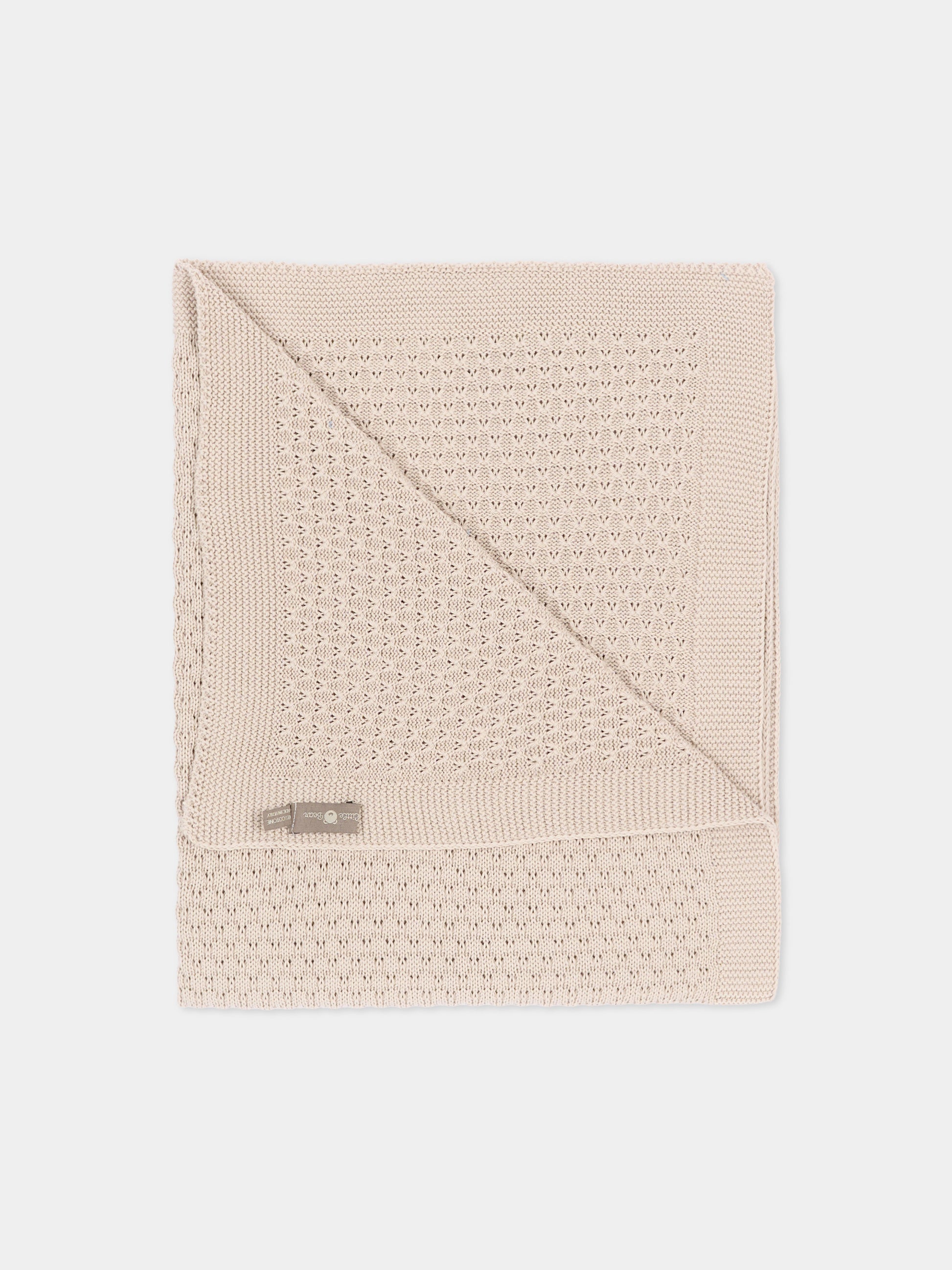 Copertina beige per neonati traforata,Little Bear,3113 CORDA