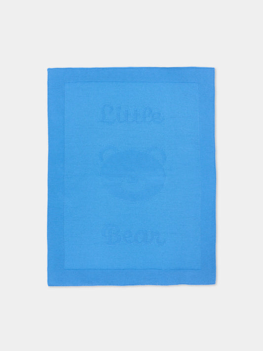 Coperta azzurra per neonato con orsetto,Little Bear,3119 AZZURRO