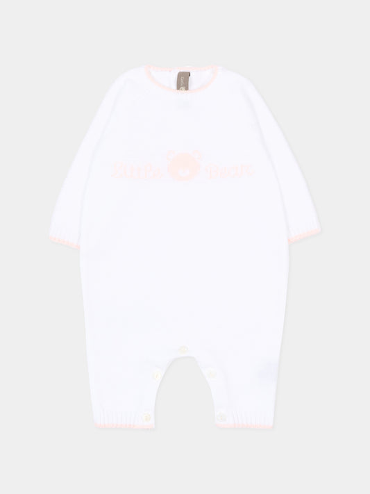 Tutina bianca per neonata con logo,Little Bear,3123 BCO/CIPRIA