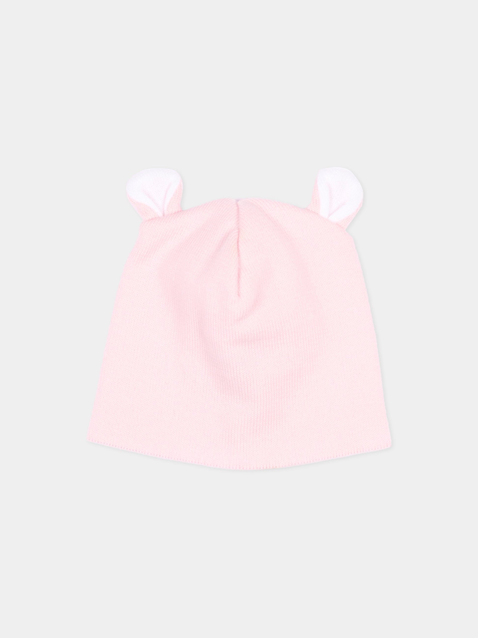 Cappellino rosa per neonata con orecchie,Little Bear,3139 ROSA M/BCO