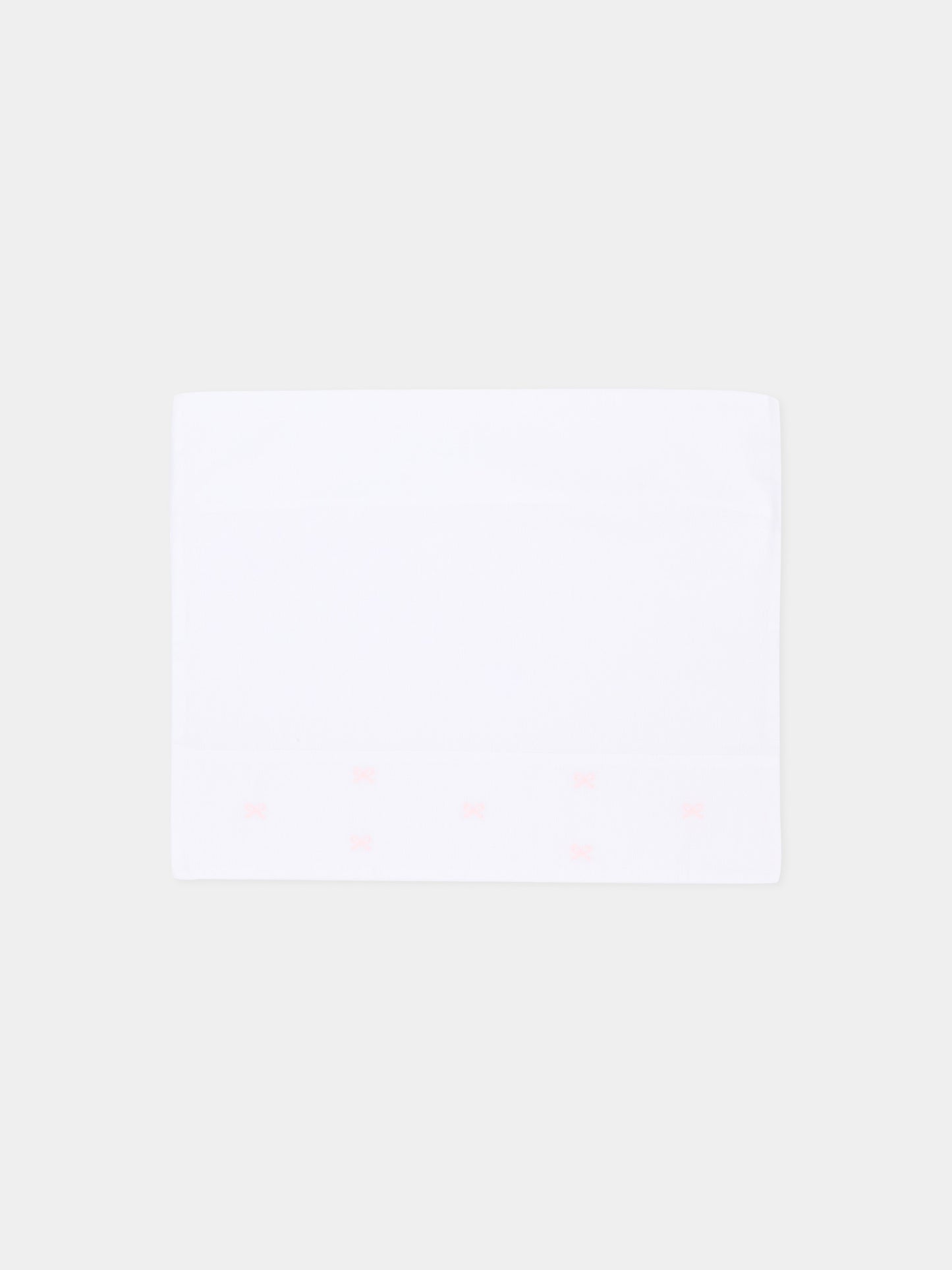 Lenzuola bianche per neonata con fiocchi,Little Bear,2041 BCO/ROSA